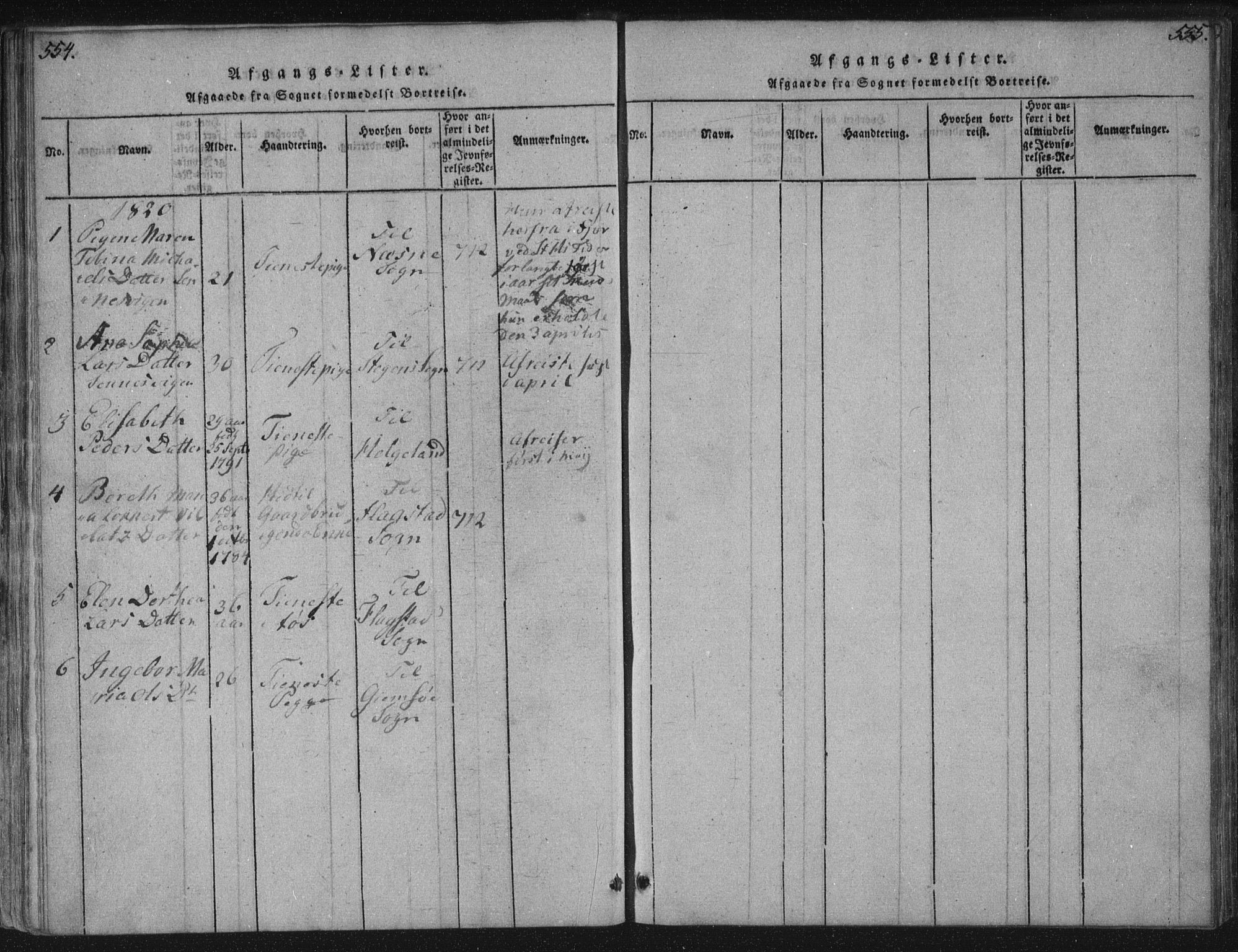 Ministerialprotokoller, klokkerbøker og fødselsregistre - Nordland, SAT/A-1459/881/L1164: Klokkerbok nr. 881C01, 1818-1853, s. 554-555