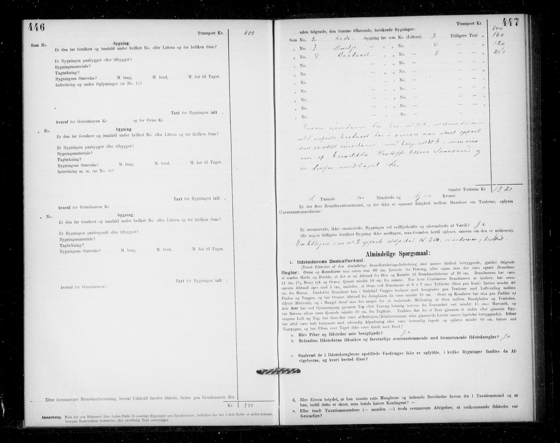 Lensmannen i Jondal, AV/SAB-A-33101/0012/L0005: Branntakstprotokoll, skjematakst, 1894-1951, s. 446-447