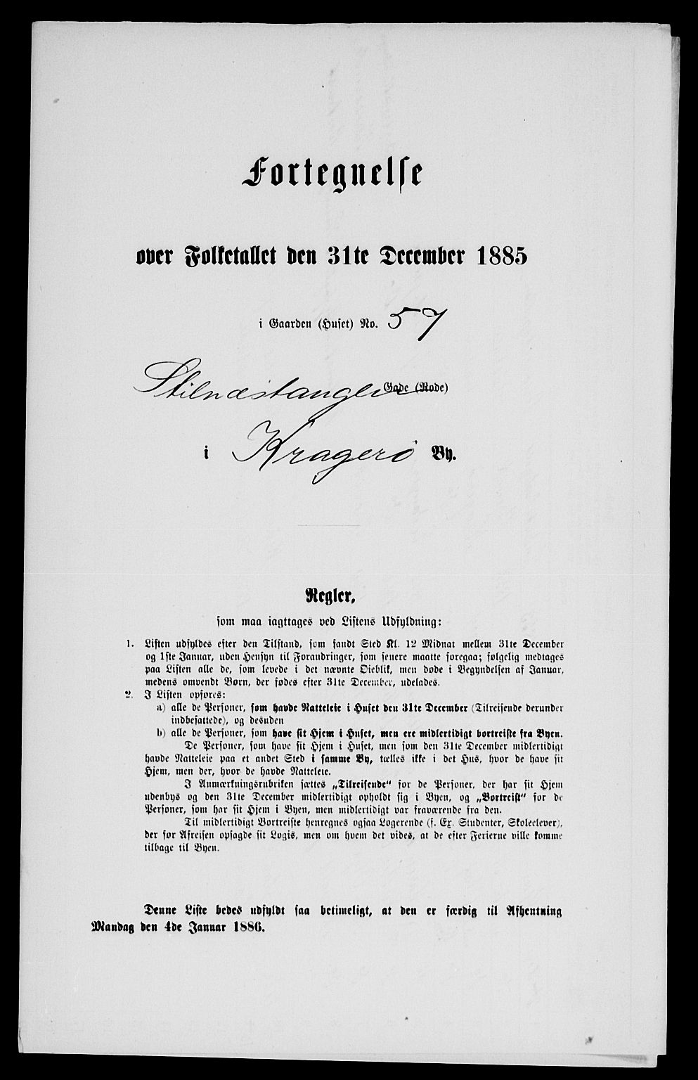 SAKO, Folketelling 1885 for 0801 Kragerø kjøpstad, 1885, s. 119