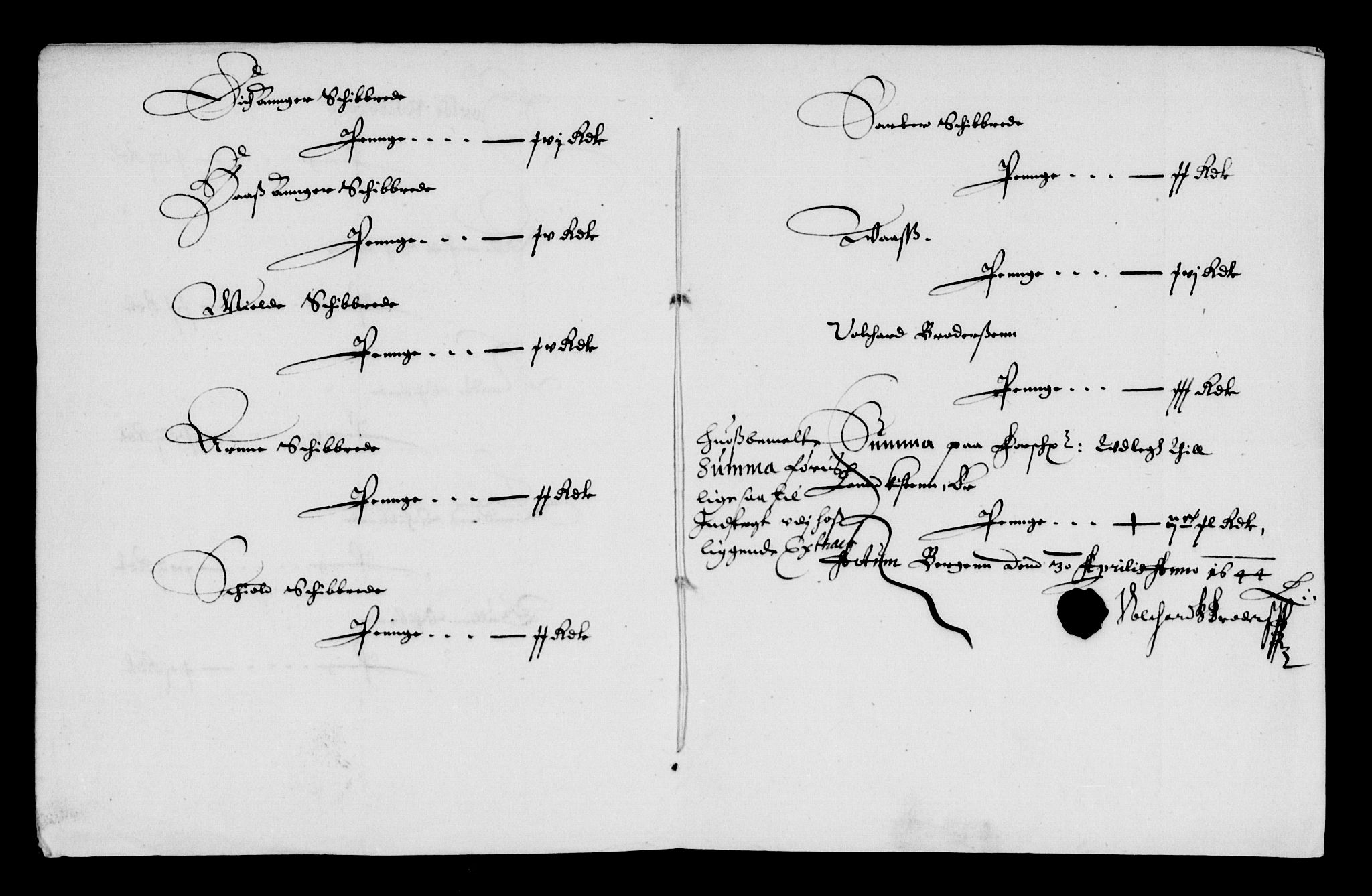 Rentekammeret inntil 1814, Reviderte regnskaper, Lensregnskaper, AV/RA-EA-5023/R/Rb/Rbt/L0098: Bergenhus len, 1642-1644