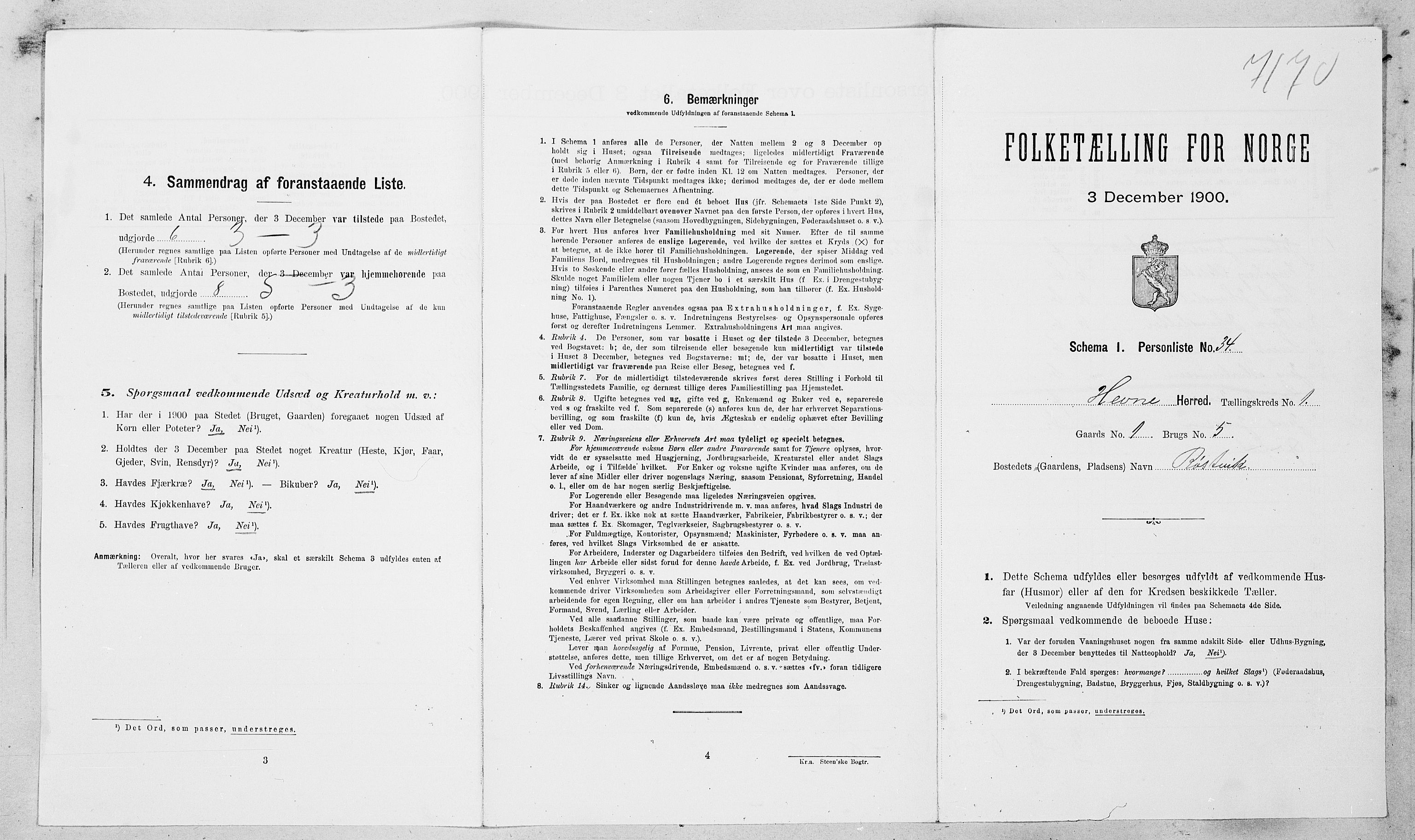 SAT, Folketelling 1900 for 1612 Hemne herred, 1900, s. 179