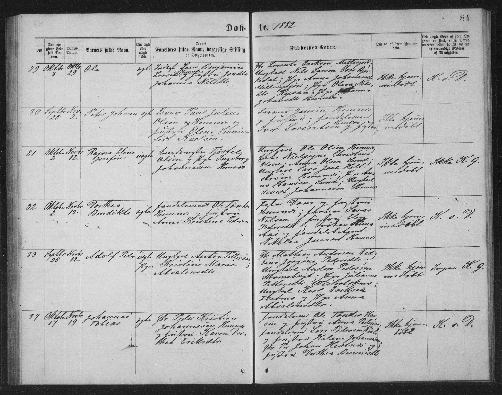 Ministerialprotokoller, klokkerbøker og fødselsregistre - Nordland, AV/SAT-A-1459/825/L0369: Klokkerbok nr. 825C06, 1873-1885, s. 84