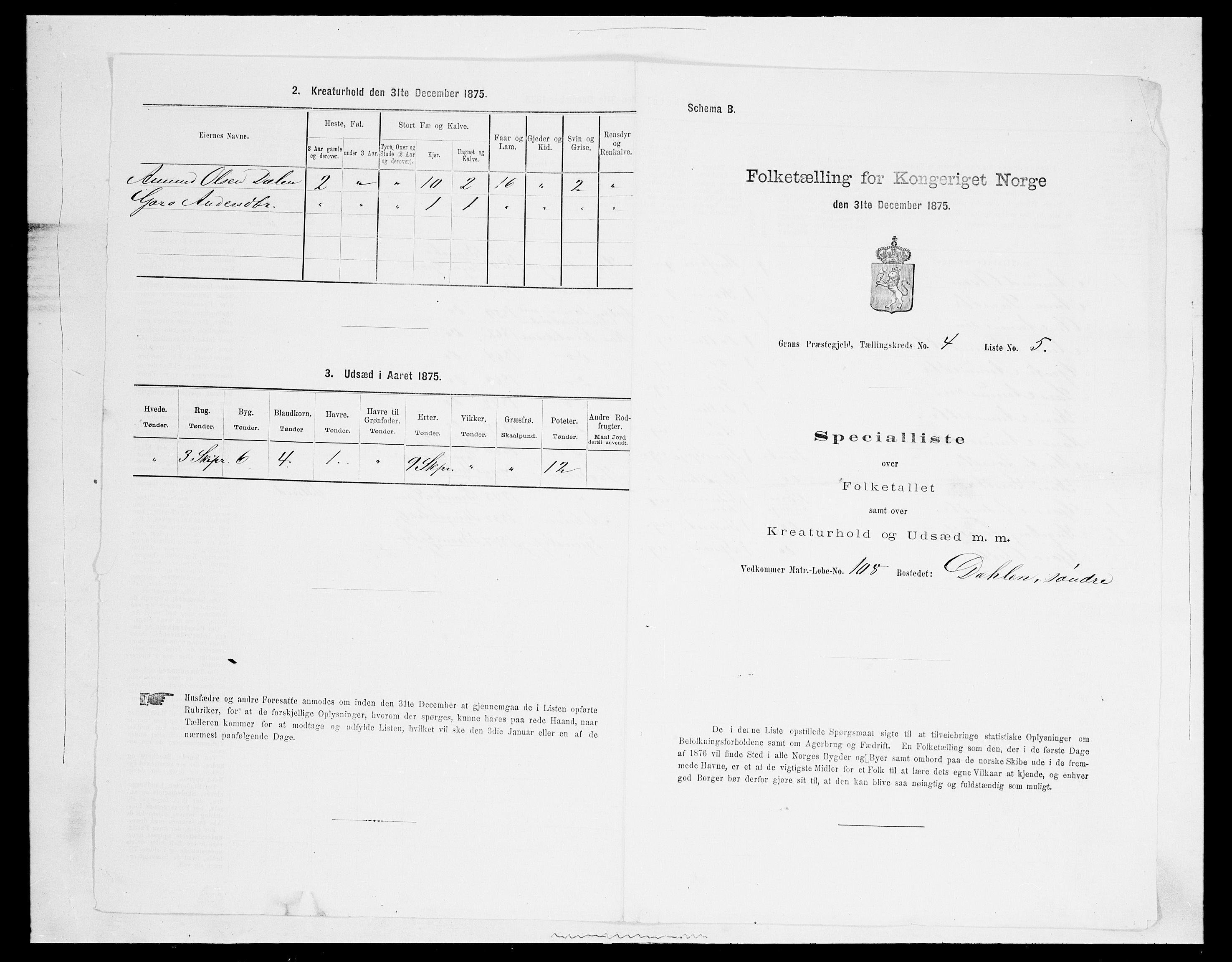 SAH, Folketelling 1875 for 0534P Gran prestegjeld, 1875, s. 553