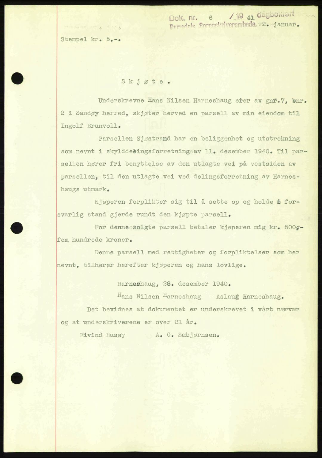 Romsdal sorenskriveri, SAT/A-4149/1/2/2C: Pantebok nr. A9, 1940-1941, Dagboknr: 6/1941