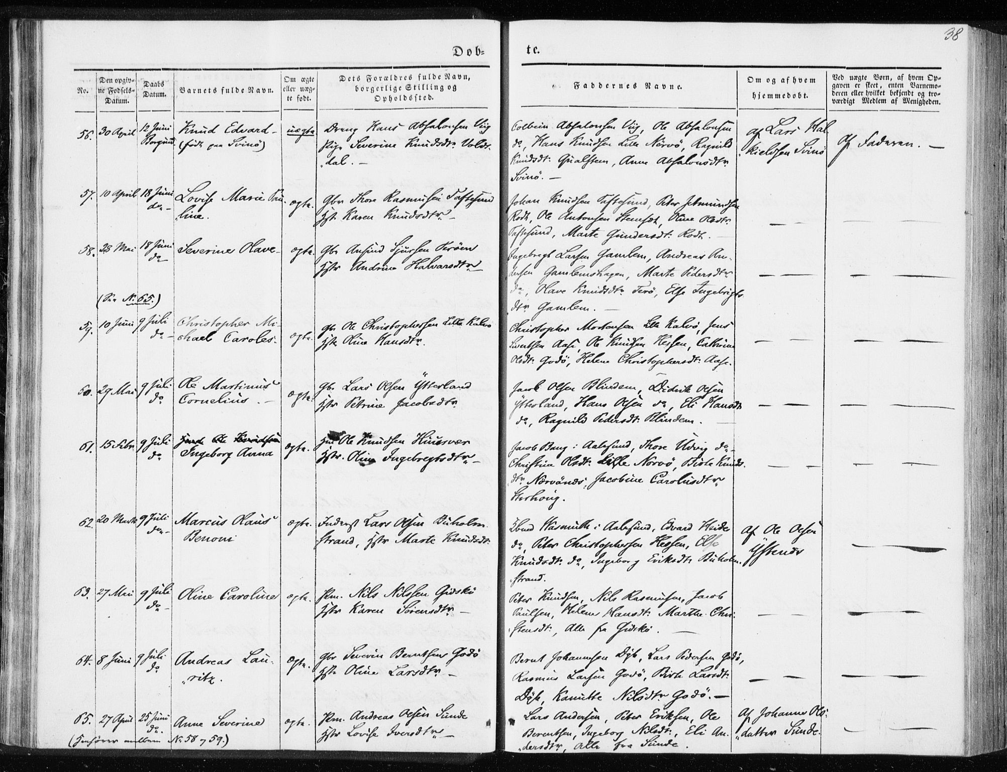Ministerialprotokoller, klokkerbøker og fødselsregistre - Møre og Romsdal, AV/SAT-A-1454/528/L0415: Residerende kapellans bok nr. 528B03, 1843-1852, s. 38