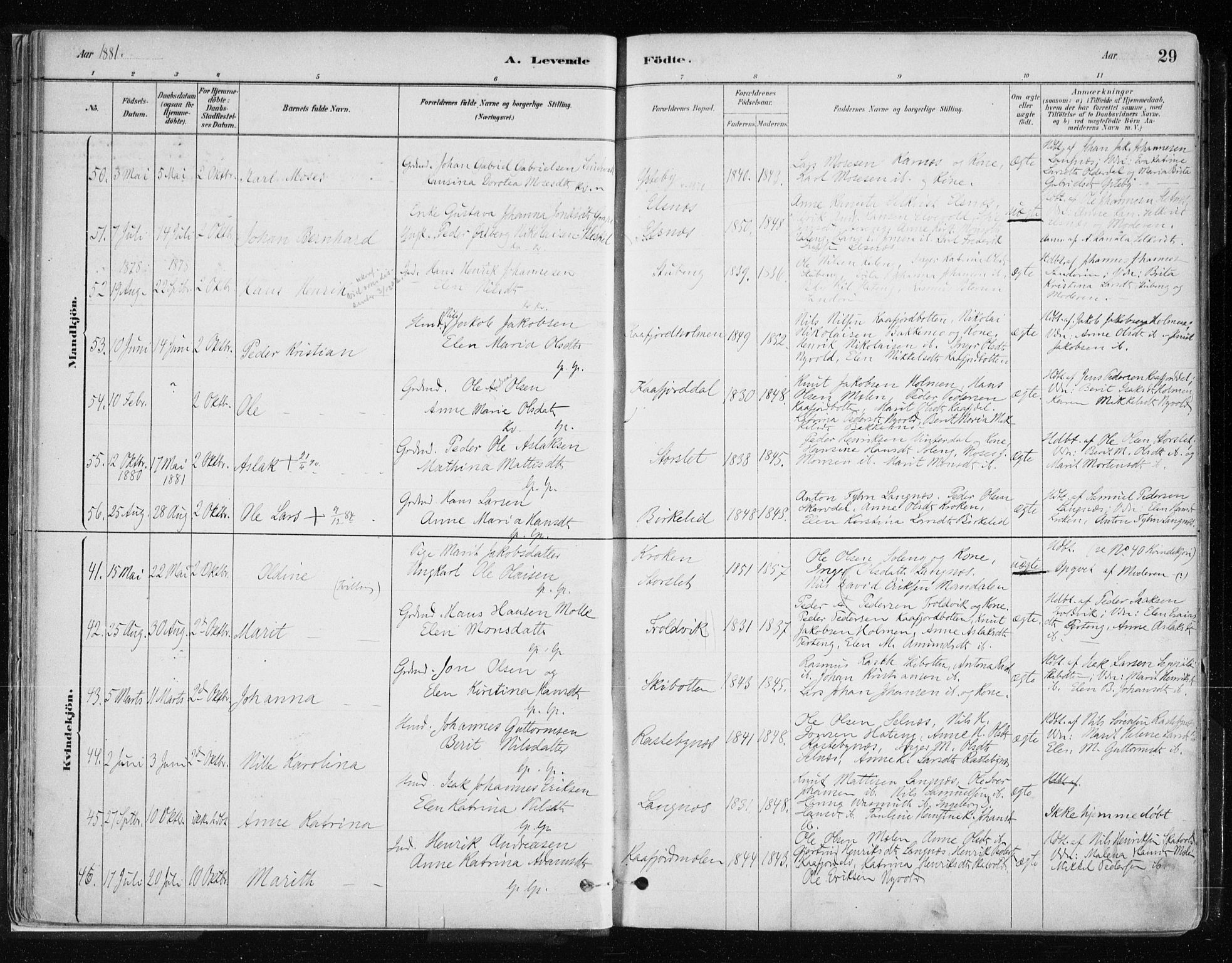 Lyngen sokneprestembete, AV/SATØ-S-1289/H/He/Hea/L0007kirke: Ministerialbok nr. 7, 1879-1890, s. 29