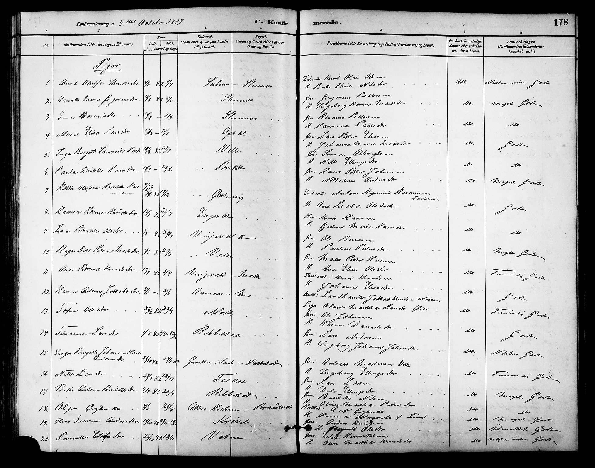 Ministerialprotokoller, klokkerbøker og fødselsregistre - Møre og Romsdal, SAT/A-1454/513/L0189: Klokkerbok nr. 513C03, 1883-1904, s. 178