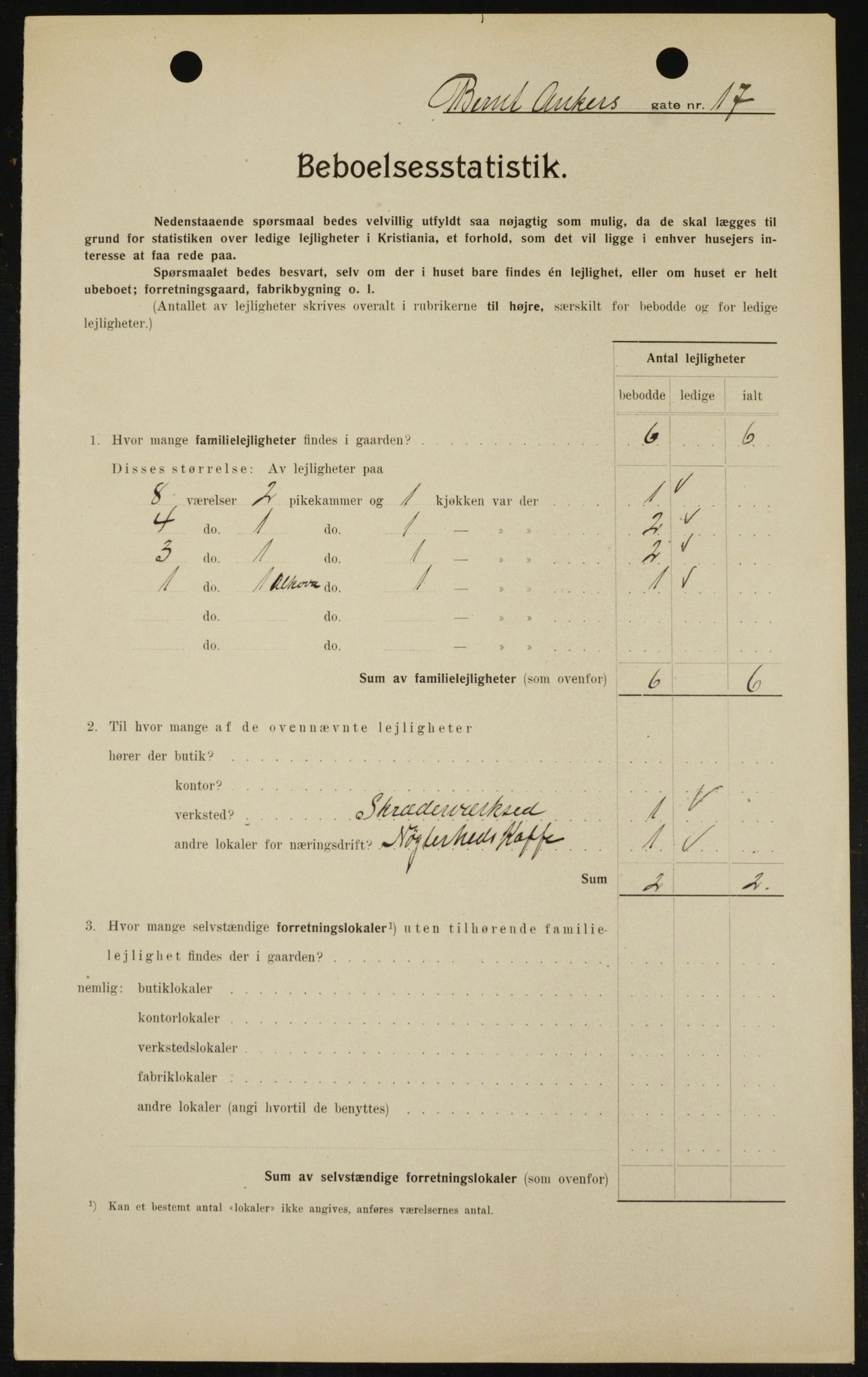 OBA, Kommunal folketelling 1.2.1909 for Kristiania kjøpstad, 1909, s. 4369