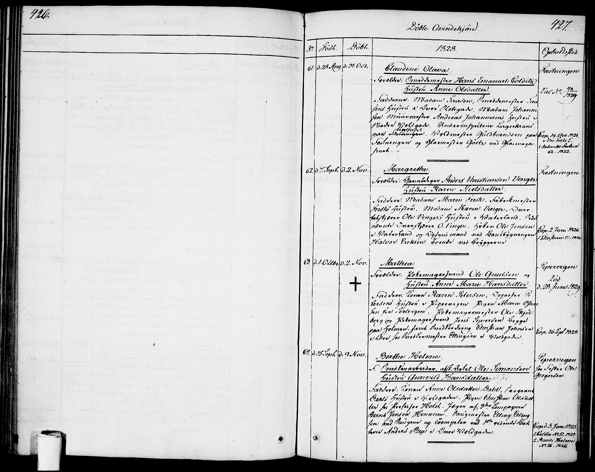 Garnisonsmenigheten Kirkebøker, SAO/A-10846/F/Fa/L0004: Ministerialbok nr. 4, 1820-1828, s. 426-427