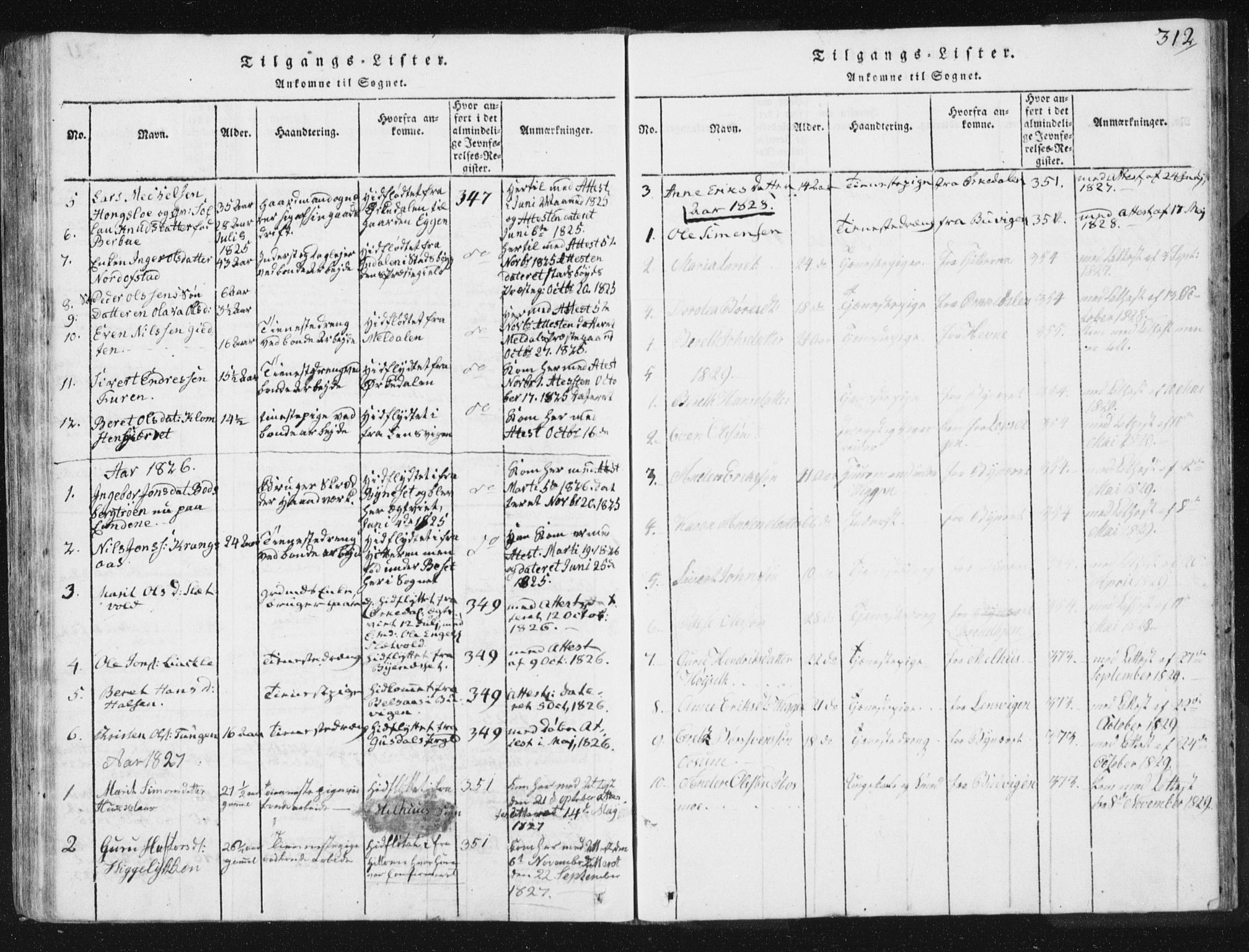 Ministerialprotokoller, klokkerbøker og fødselsregistre - Sør-Trøndelag, SAT/A-1456/665/L0770: Ministerialbok nr. 665A05, 1817-1829, s. 312