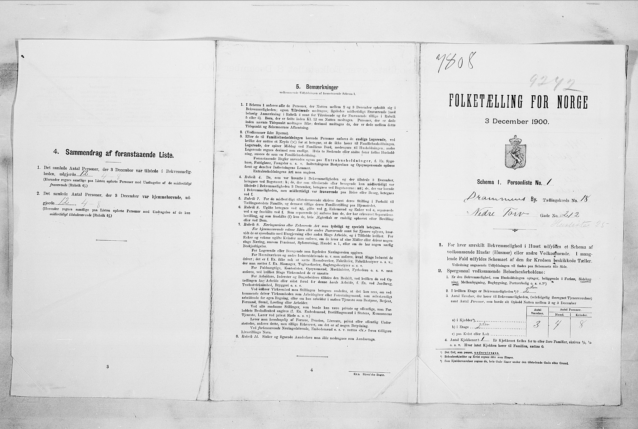 RA, Folketelling 1900 for 0602 Drammen kjøpstad, 1900, s. 13501