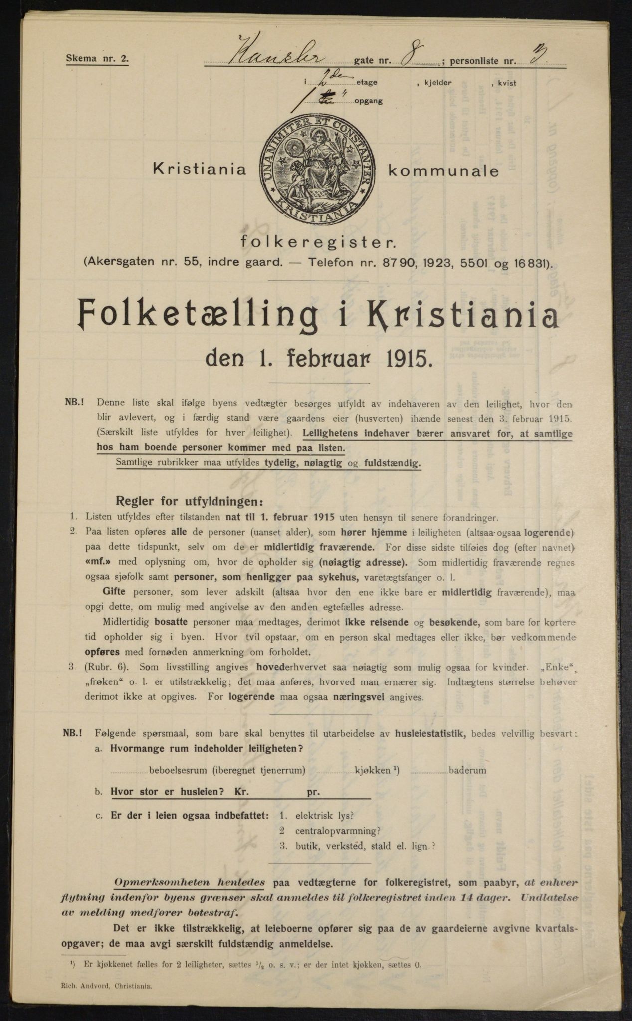 OBA, Kommunal folketelling 1.2.1915 for Kristiania, 1915, s. 47570