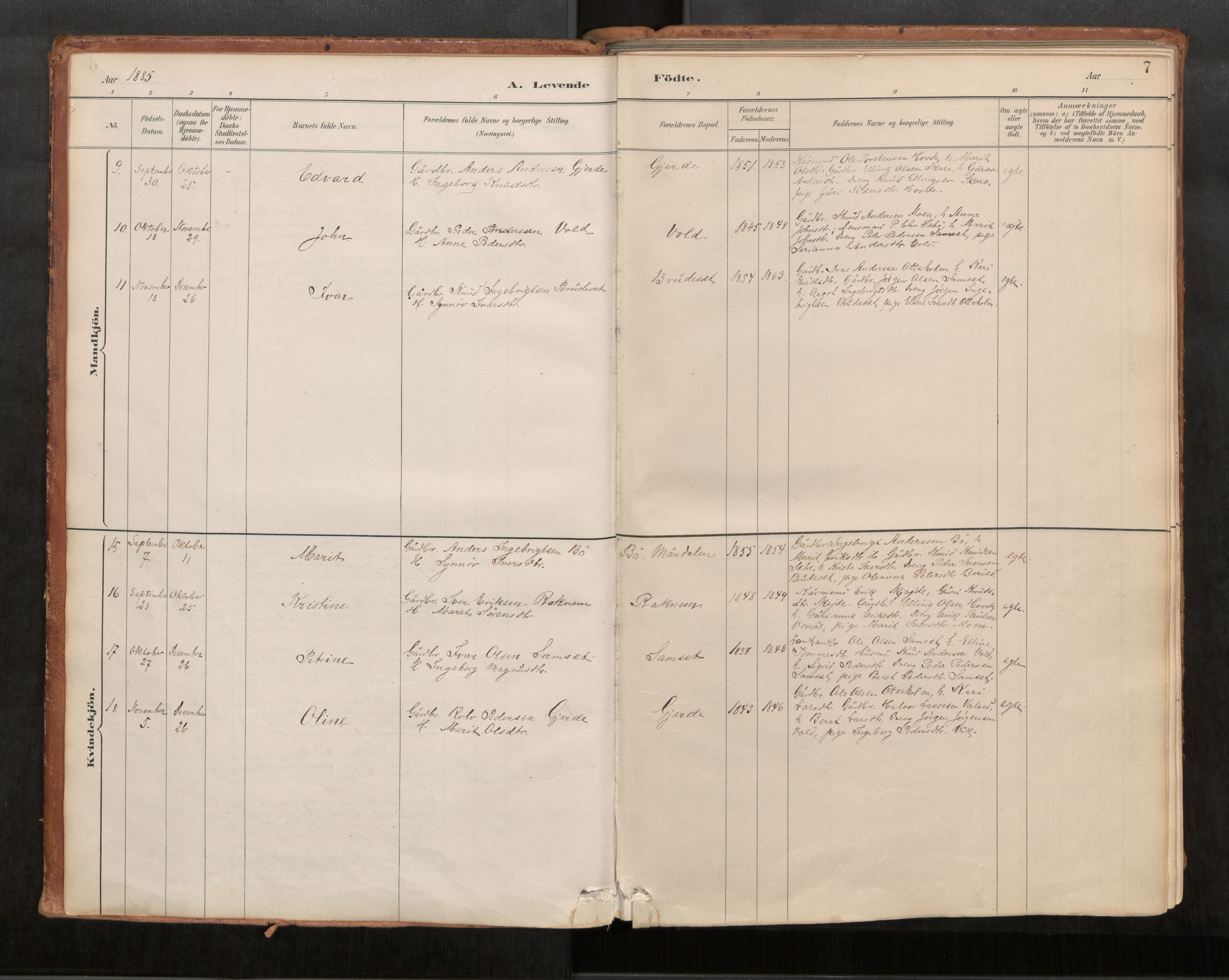 Ministerialprotokoller, klokkerbøker og fødselsregistre - Møre og Romsdal, AV/SAT-A-1454/543/L0568: Ministerialbok nr. 543A03, 1885-1915, s. 7