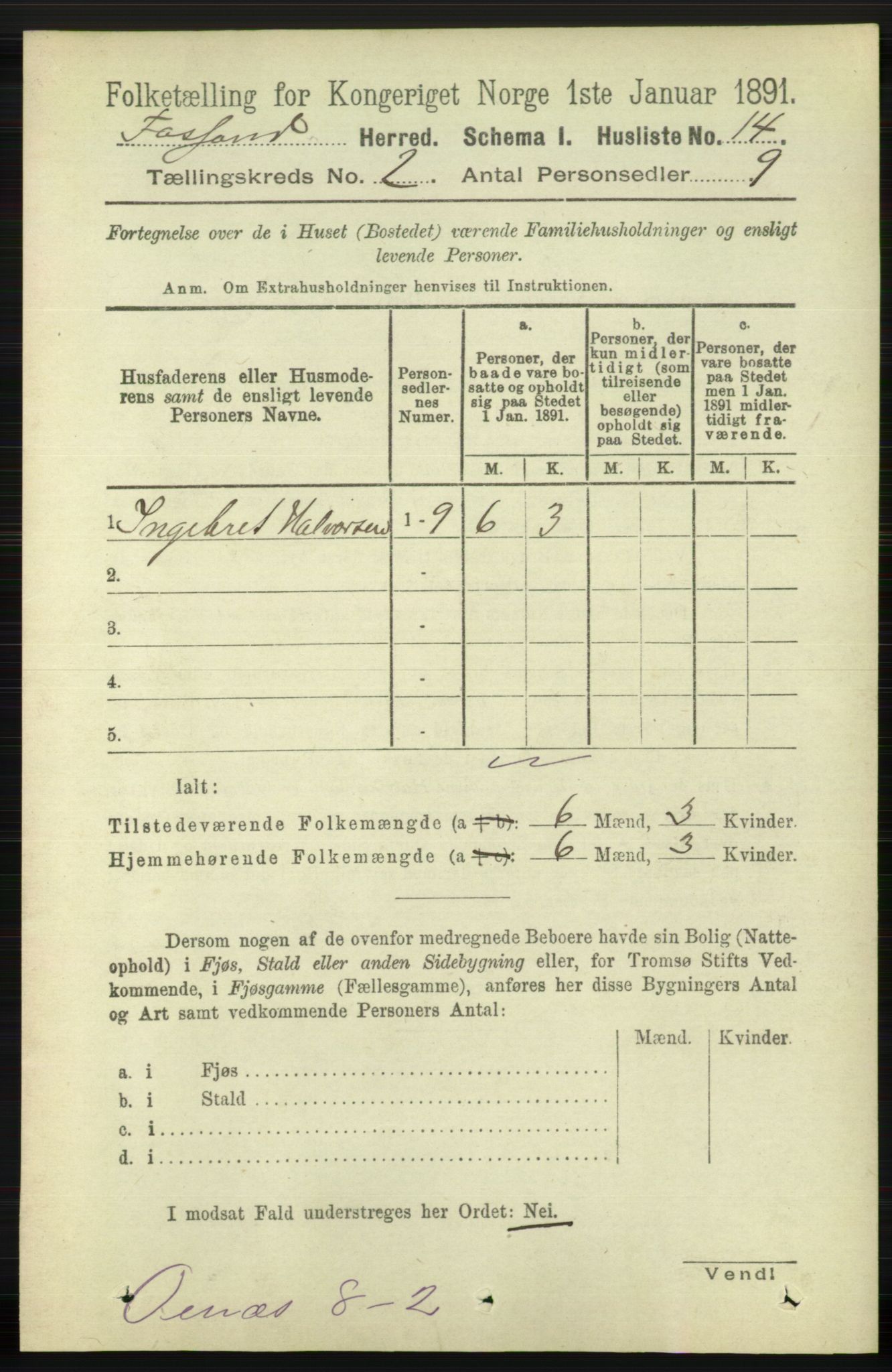 RA, Folketelling 1891 for 1129 Forsand herred, 1891, s. 197