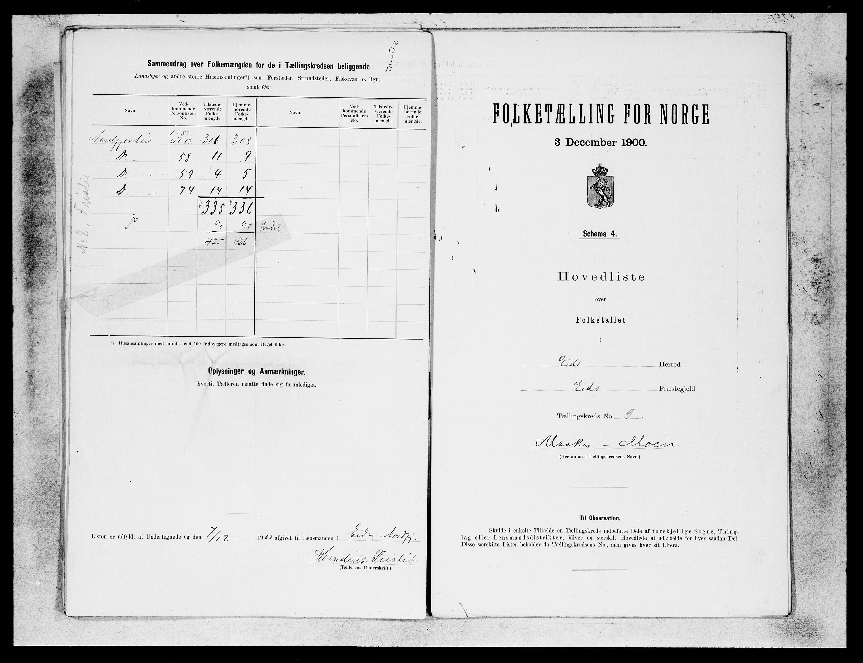 SAB, Folketelling 1900 for 1443 Eid herred, 1900, s. 17