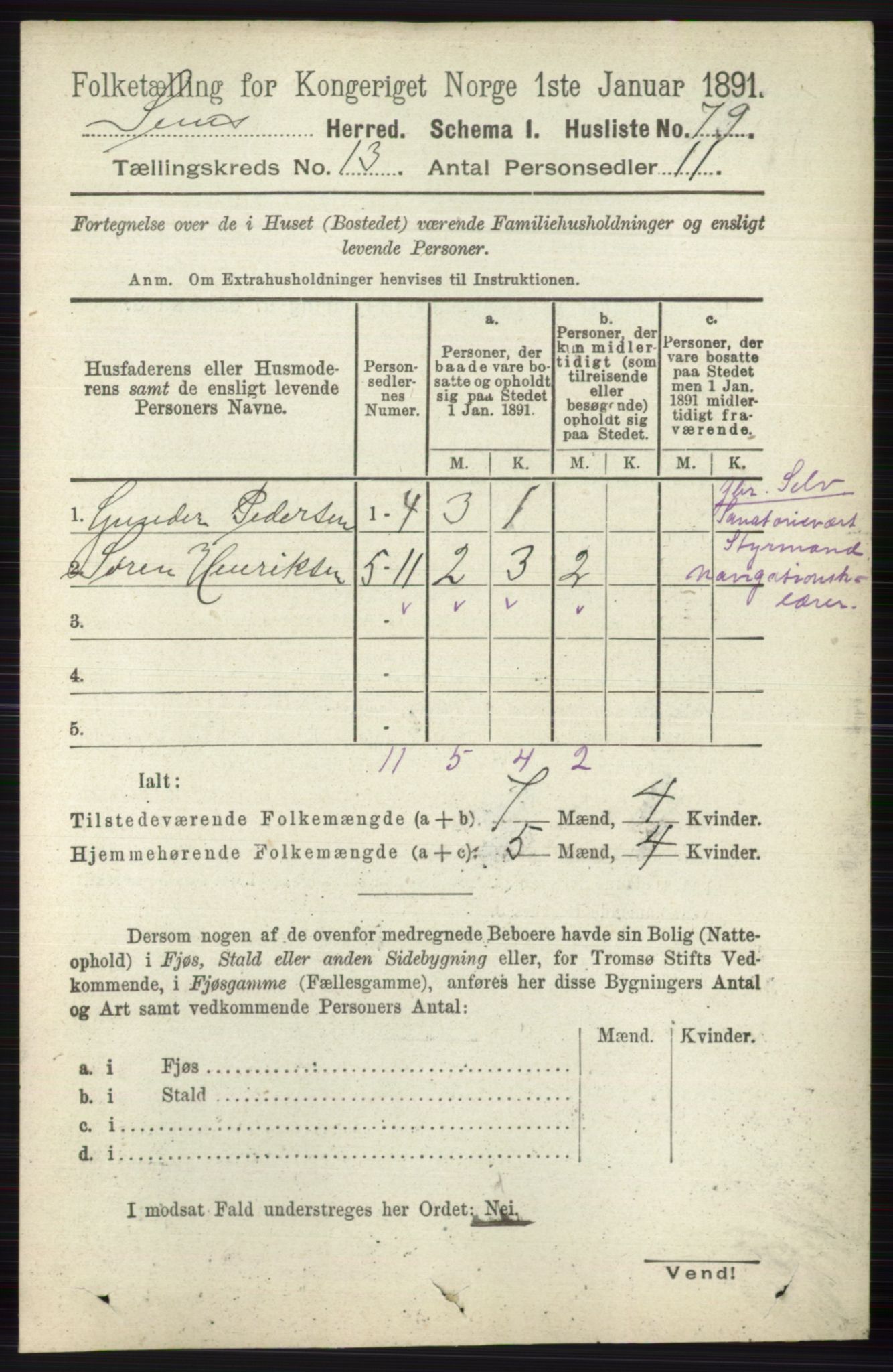 RA, Folketelling 1891 for 0721 Sem herred, 1891, s. 6393