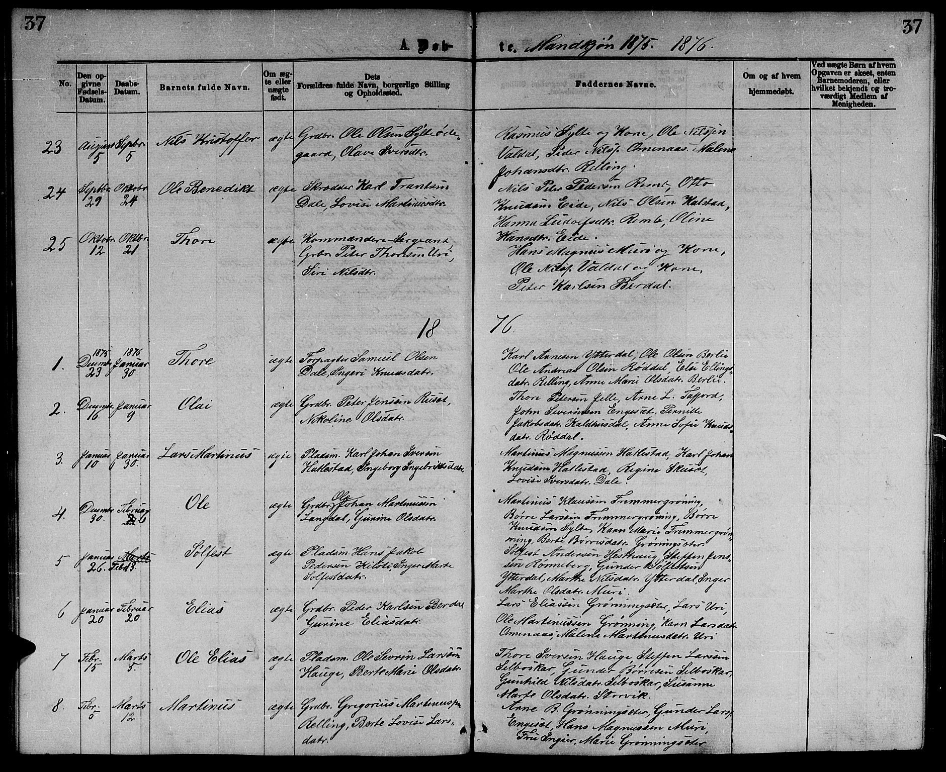 Ministerialprotokoller, klokkerbøker og fødselsregistre - Møre og Romsdal, SAT/A-1454/519/L0262: Klokkerbok nr. 519C03, 1866-1884, s. 37