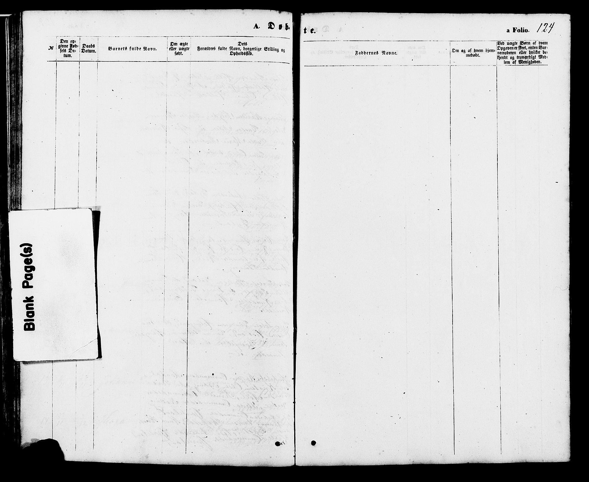 Holum sokneprestkontor, AV/SAK-1111-0022/F/Fb/Fba/L0004: Klokkerbok nr. B 4, 1867-1890, s. 124