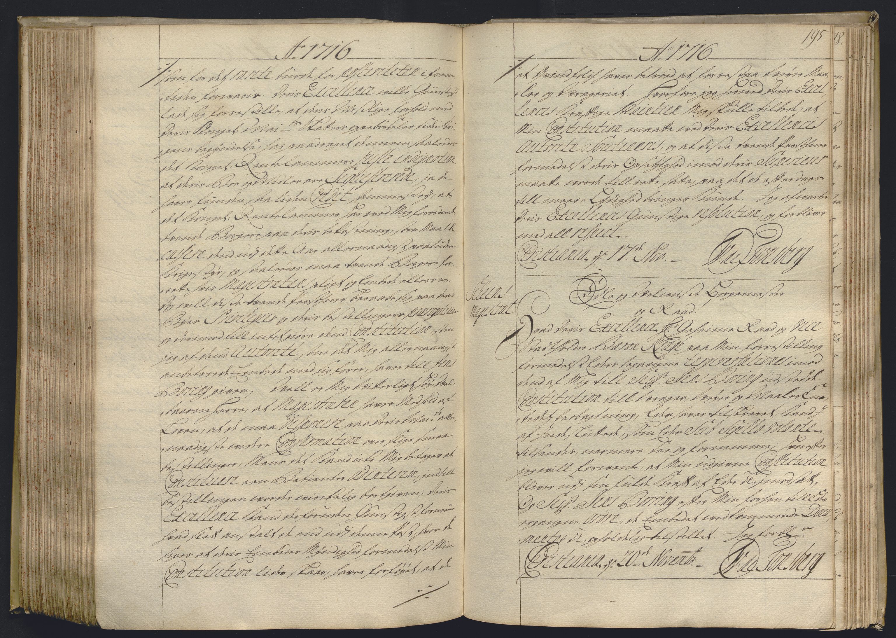 Kristiania stiftamt, AV/SAO-A-10386/B/Ba/L0004: Kopibok, 1715-1717, s. 194b-195a