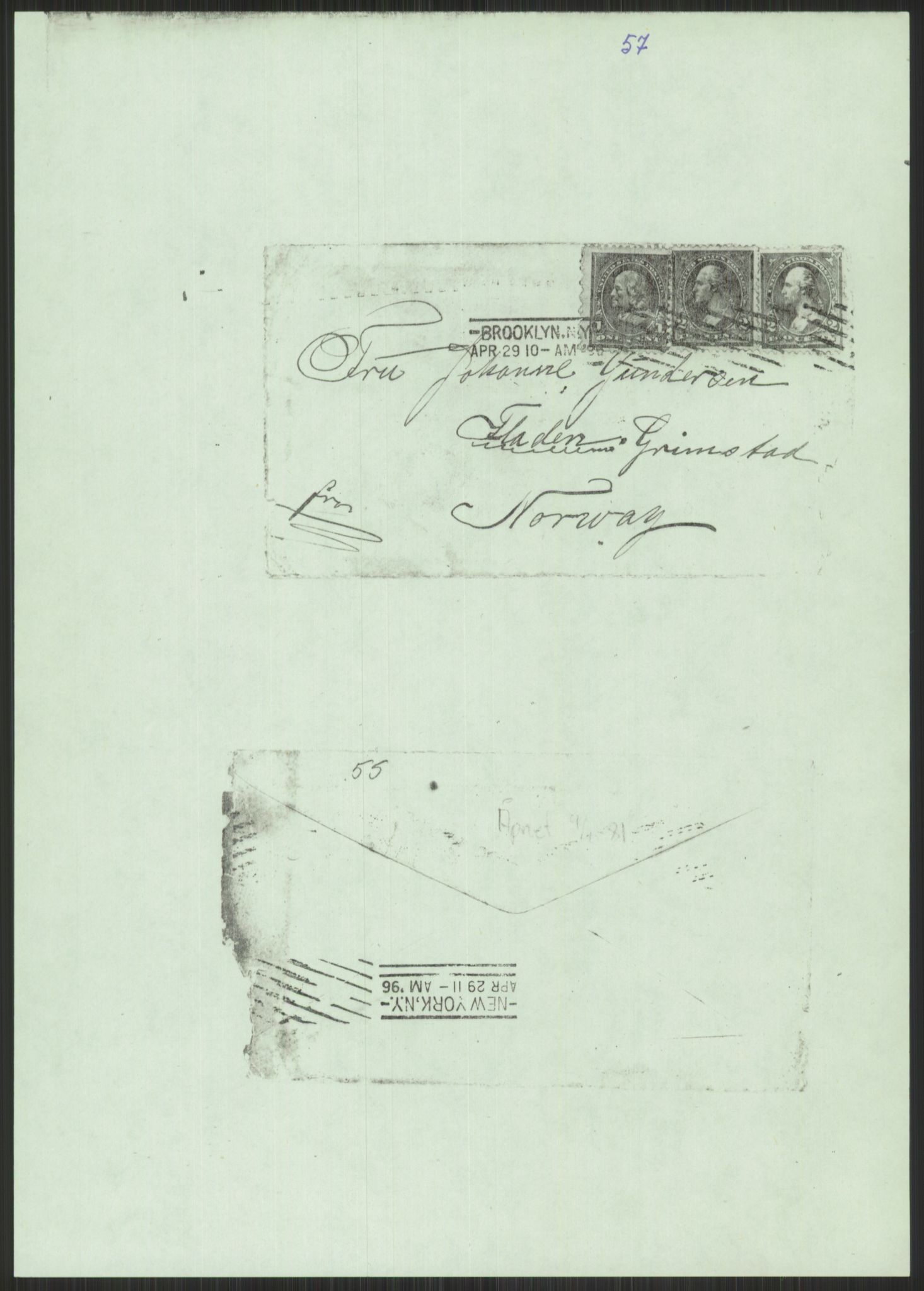 Samlinger til kildeutgivelse, Amerikabrevene, RA/EA-4057/F/L0025: Innlån fra Aust-Agder: Aust-Agder-Arkivet, Grimstadbrevene, 1838-1914, s. 587