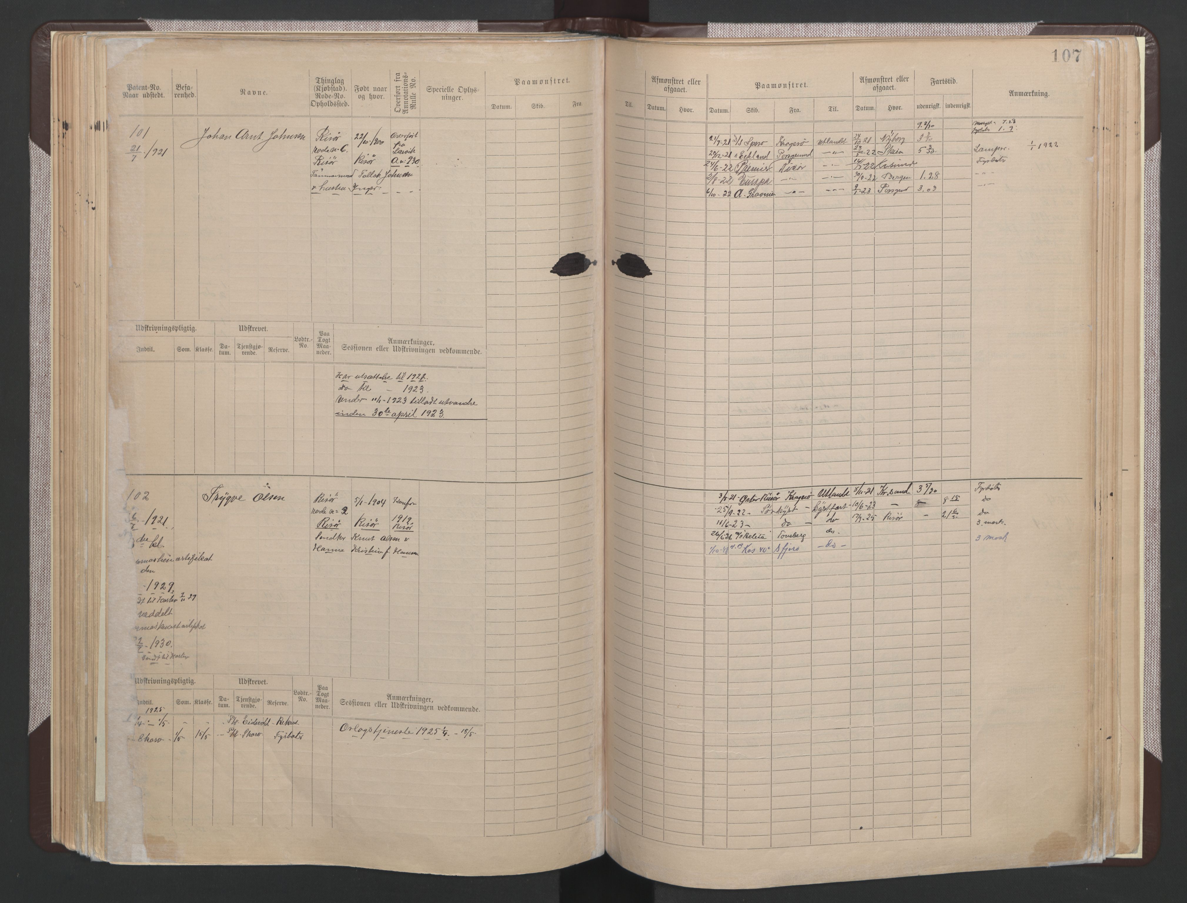 Risør mønstringskrets, SAK/2031-0010/F/Fb/L0015: Hovedrulle B nr 1-193, T-14, 1891-1937, s. 65