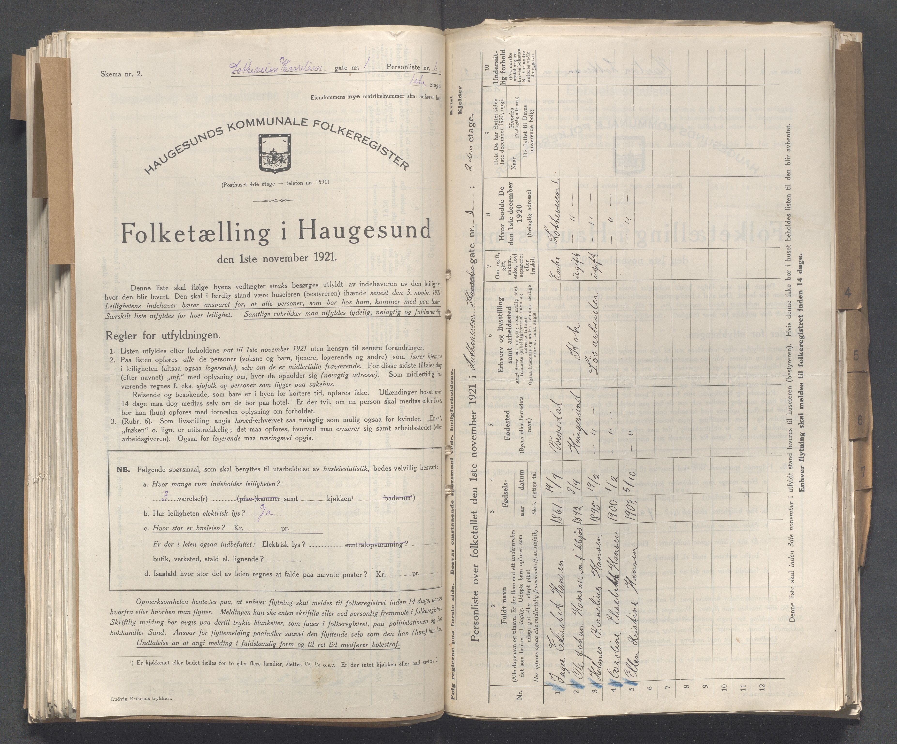 IKAR, Kommunal folketelling 1.11.1921 for Haugesund, 1921, s. 6469