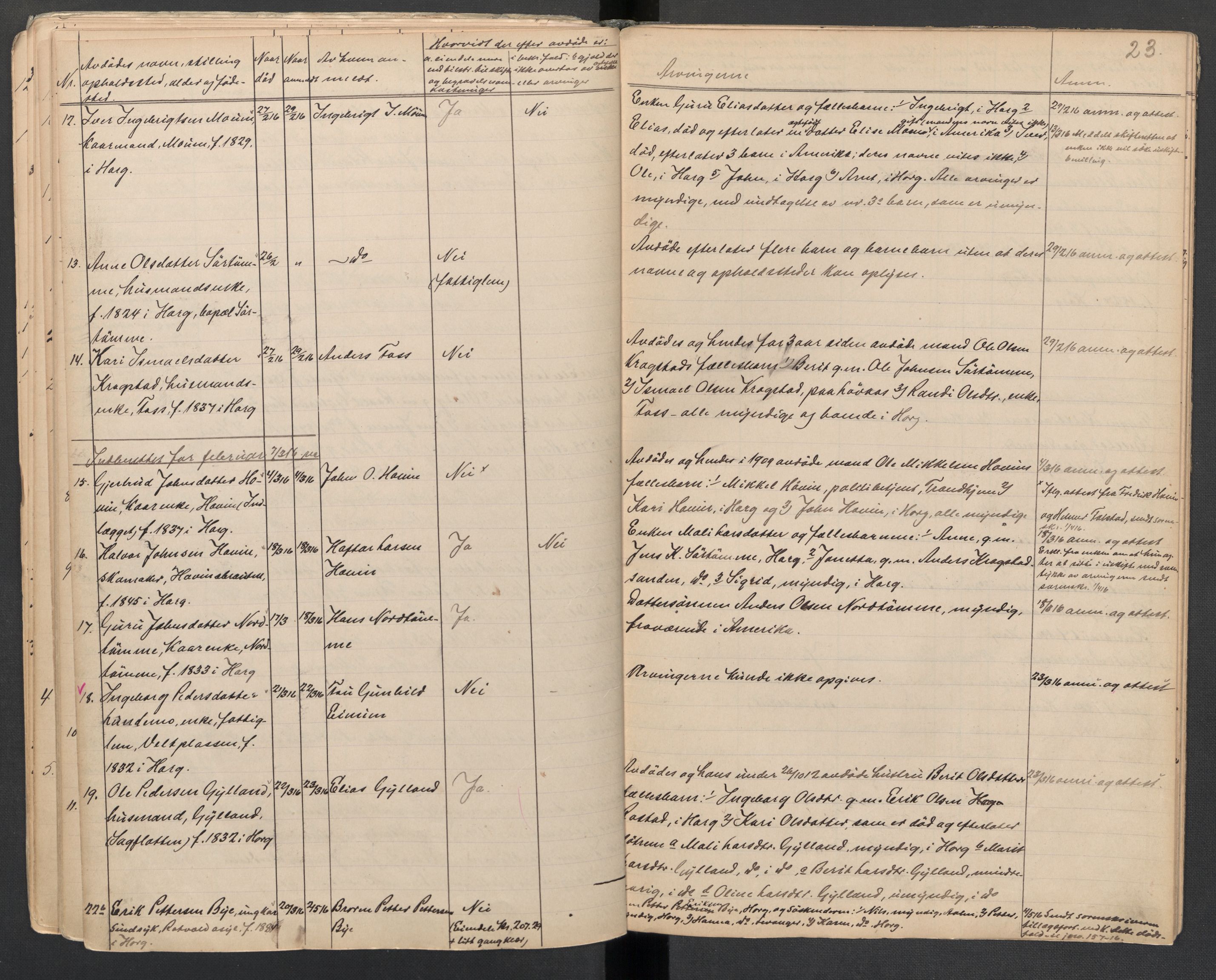 Horg lensmannskontor, AV/SAT-A-1057, 1904-1919, s. 23