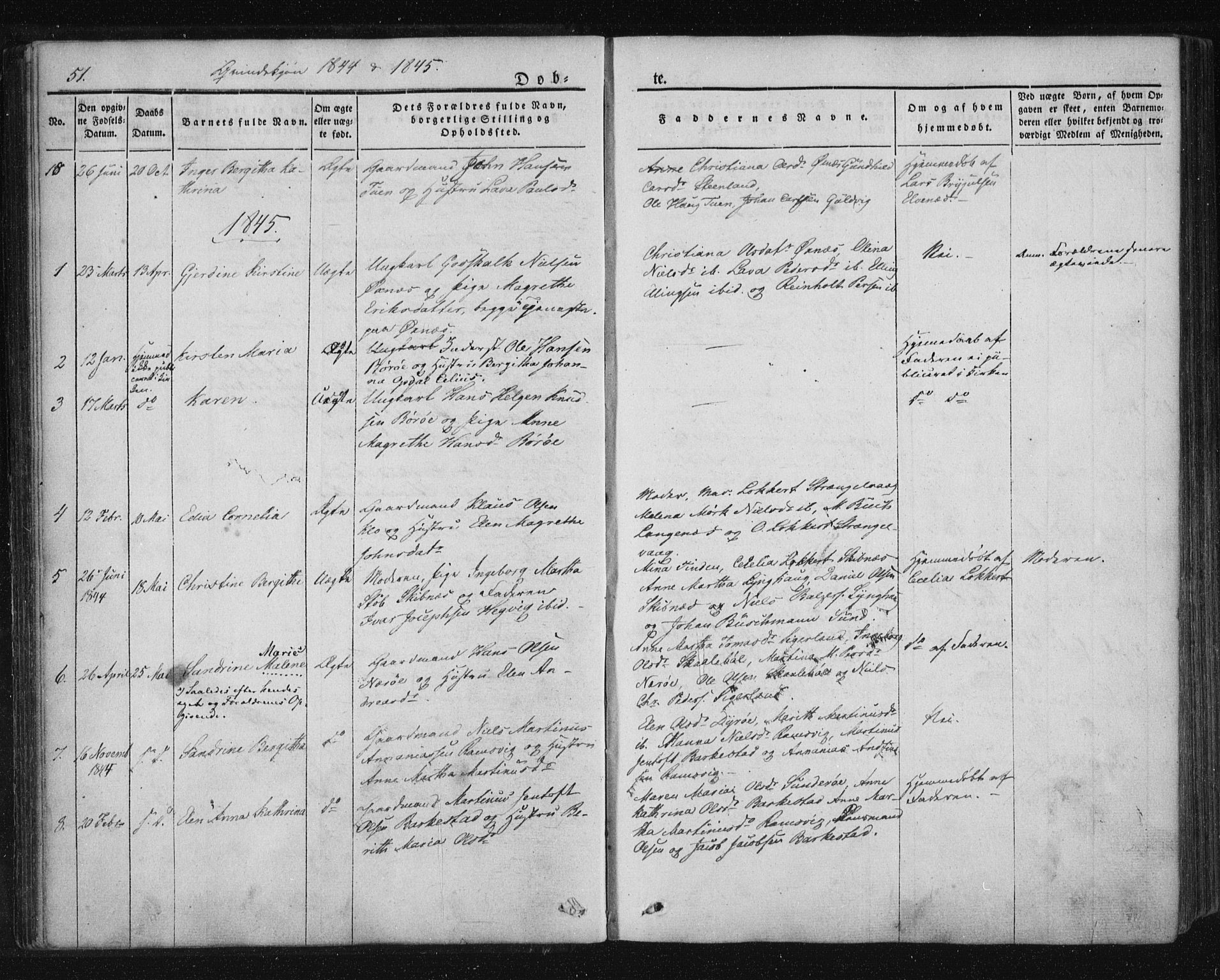 Ministerialprotokoller, klokkerbøker og fødselsregistre - Nordland, SAT/A-1459/893/L1332: Ministerialbok nr. 893A05, 1841-1858, s. 51
