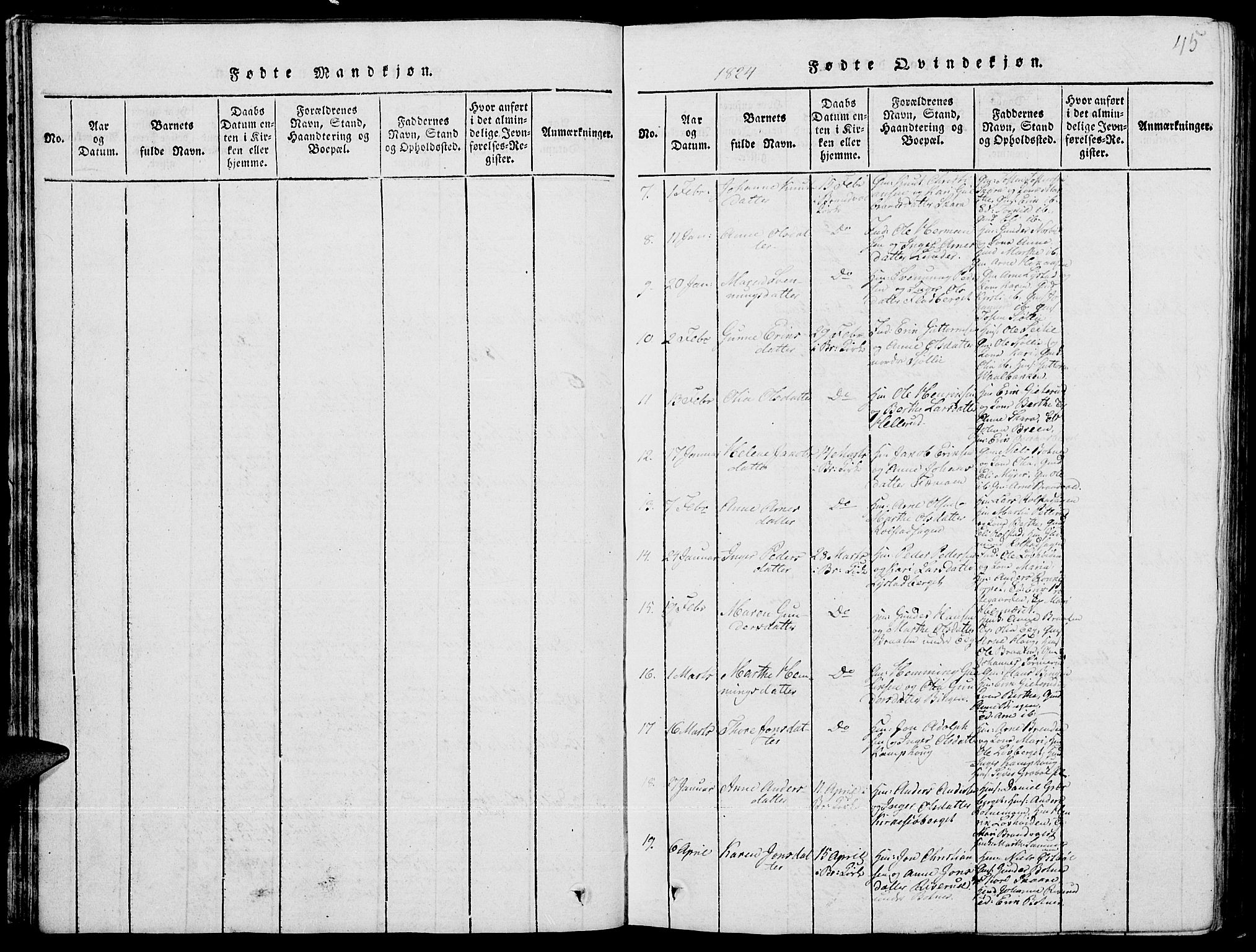 Grue prestekontor, AV/SAH-PREST-036/H/Ha/Hab/L0001: Klokkerbok nr. 1, 1814-1841, s. 45