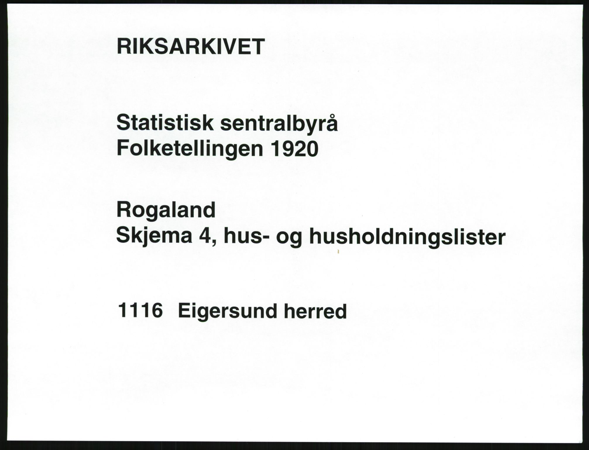 SAST, Folketelling 1920 for 1116 Eigersund herred, 1920, s. 37