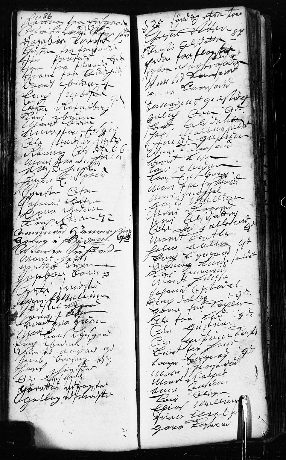 Fåberg prestekontor, AV/SAH-PREST-086/H/Ha/Hab/L0002: Klokkerbok nr. 2, 1741-1756, s. 86-87