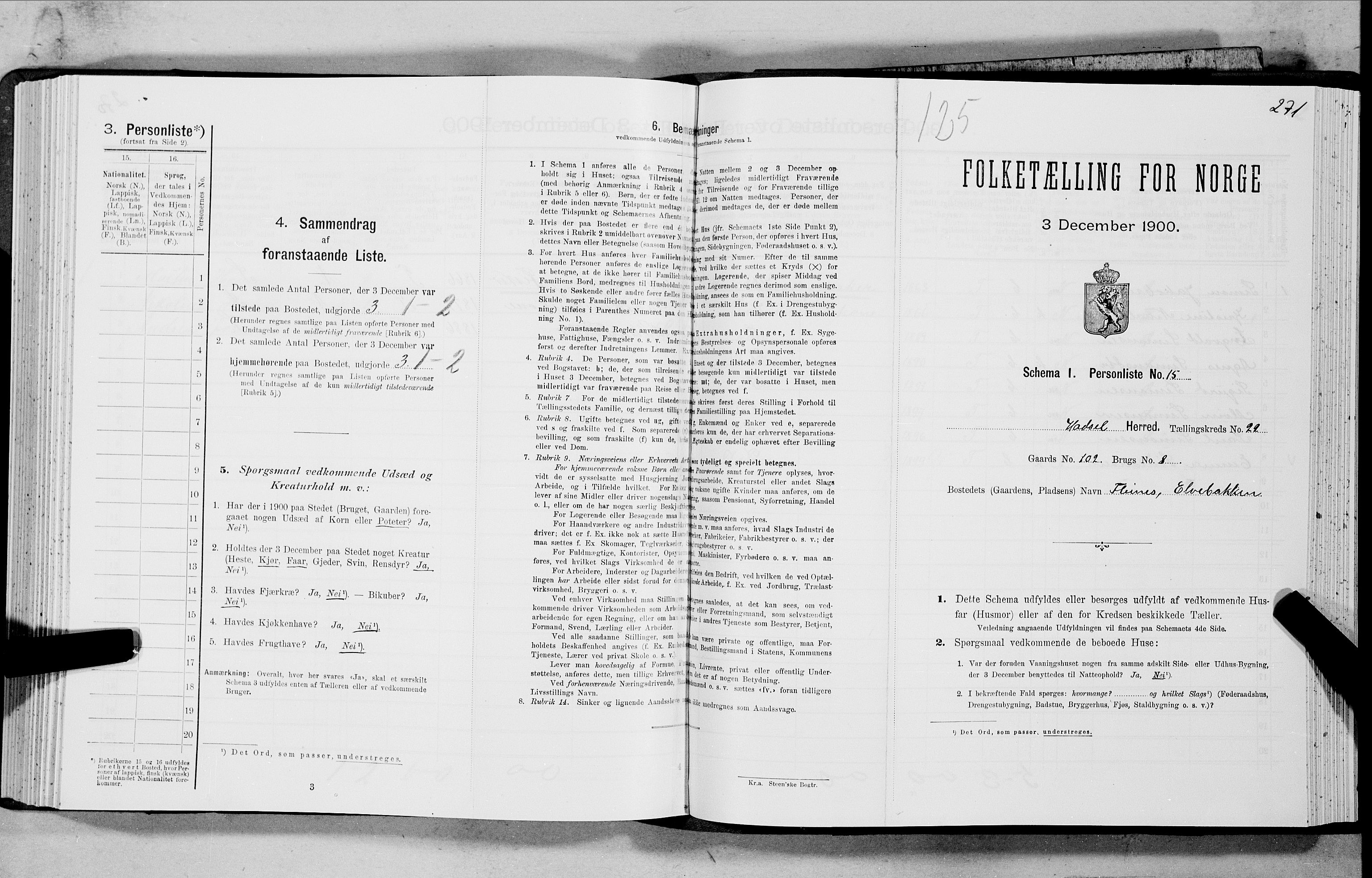 SAT, Folketelling 1900 for 1866 Hadsel herred, 1900, s. 2166