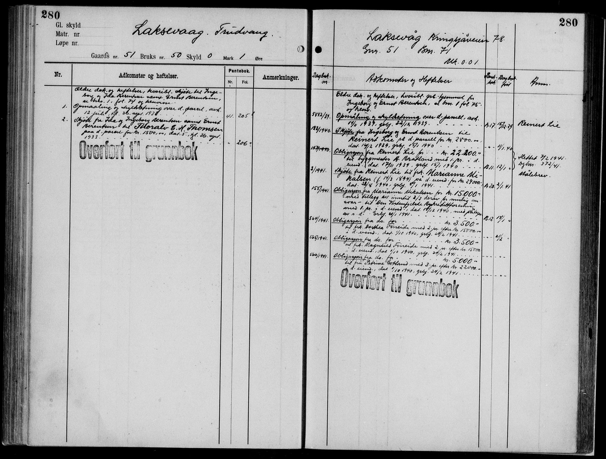 Midhordland sorenskriveri, AV/SAB-A-3001/1/G/Ga/Gab/L0112: Panteregister nr. II.A.b.112, s. 280