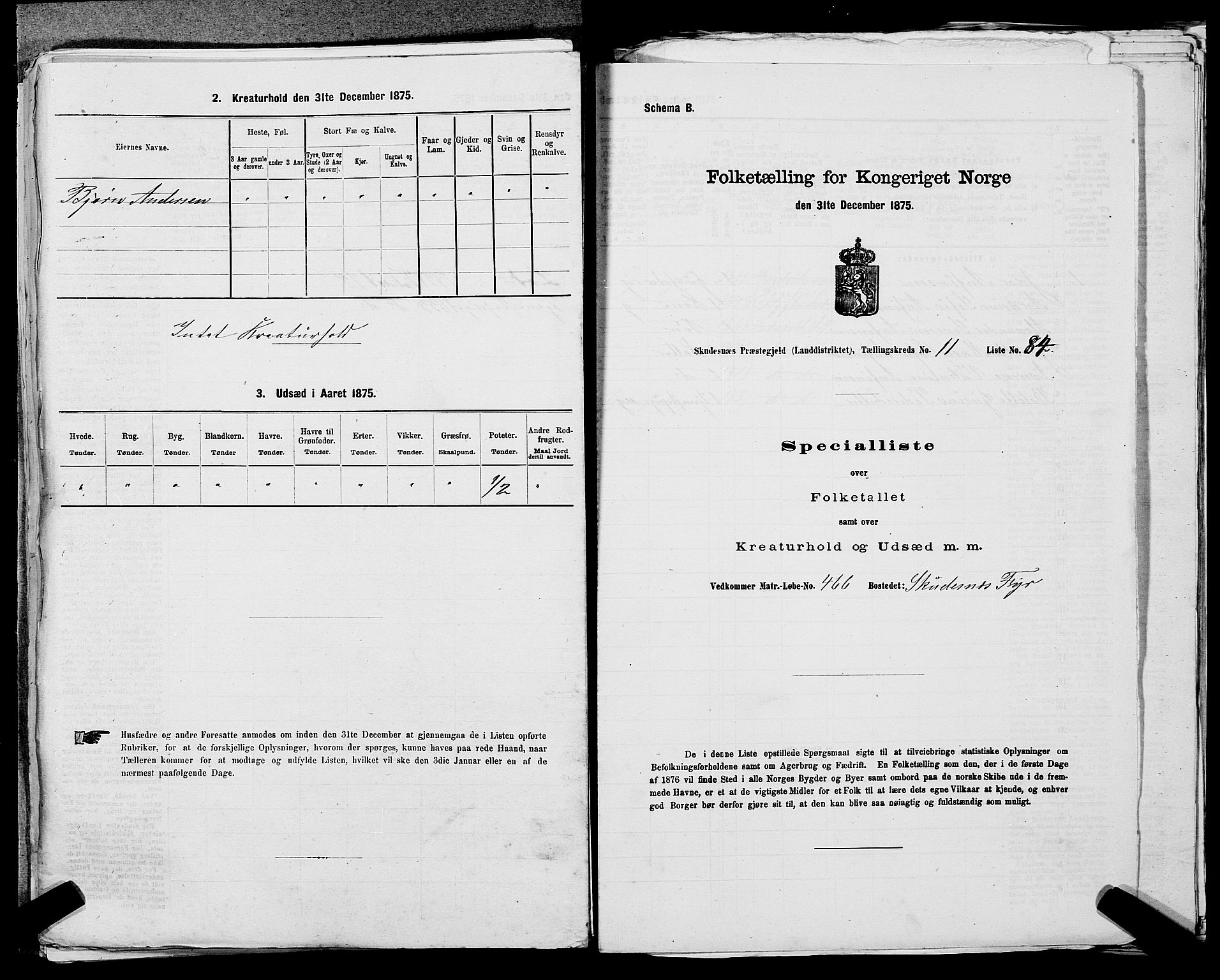 SAST, Folketelling 1875 for 1150L Skudenes prestegjeld, Falnes sokn, Åkra sokn og Ferkingstad sokn, 1875, s. 1635