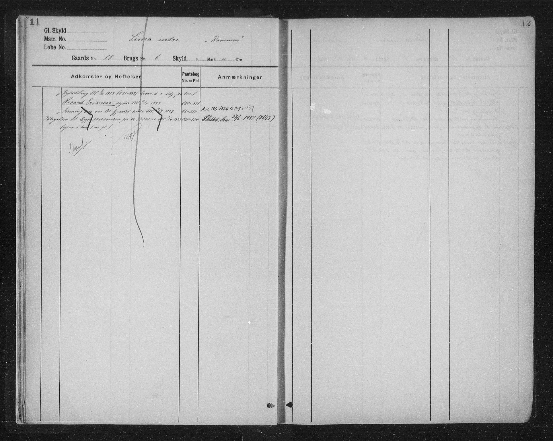 Jæren sorenskriveri, AV/SAST-A-100310/01/4/41/41ABA/L0003: Panteregister nr. 41 ABA3, 1912, s. 11-12