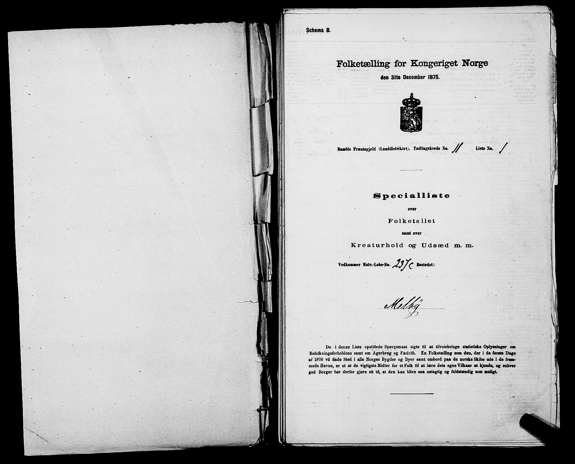 SAKO, Folketelling 1875 for 0814L Bamble prestegjeld, Bamble sokn, 1875, s. 1476