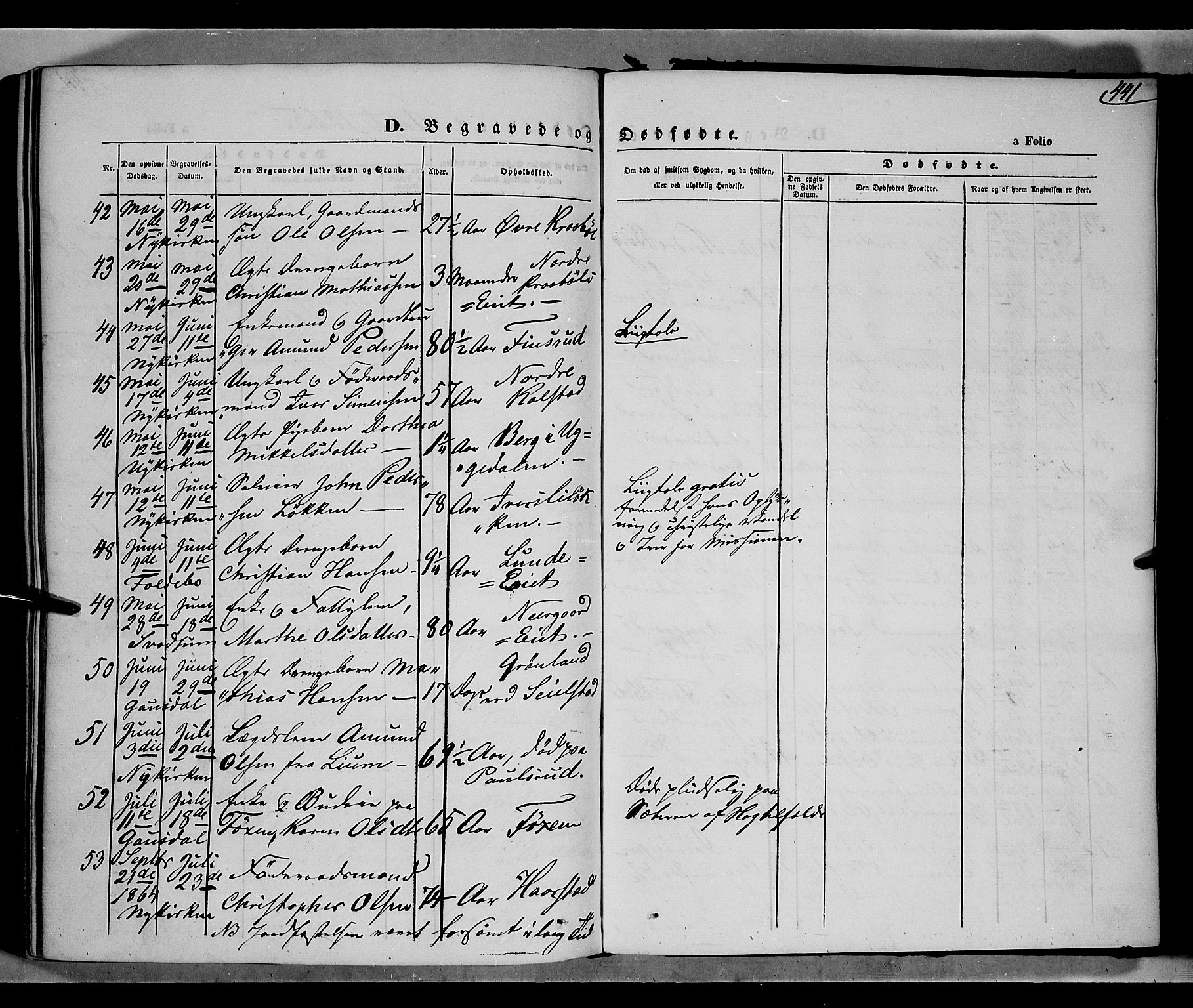 Gausdal prestekontor, AV/SAH-PREST-090/H/Ha/Haa/L0009: Ministerialbok nr. 9, 1862-1873, s. 441