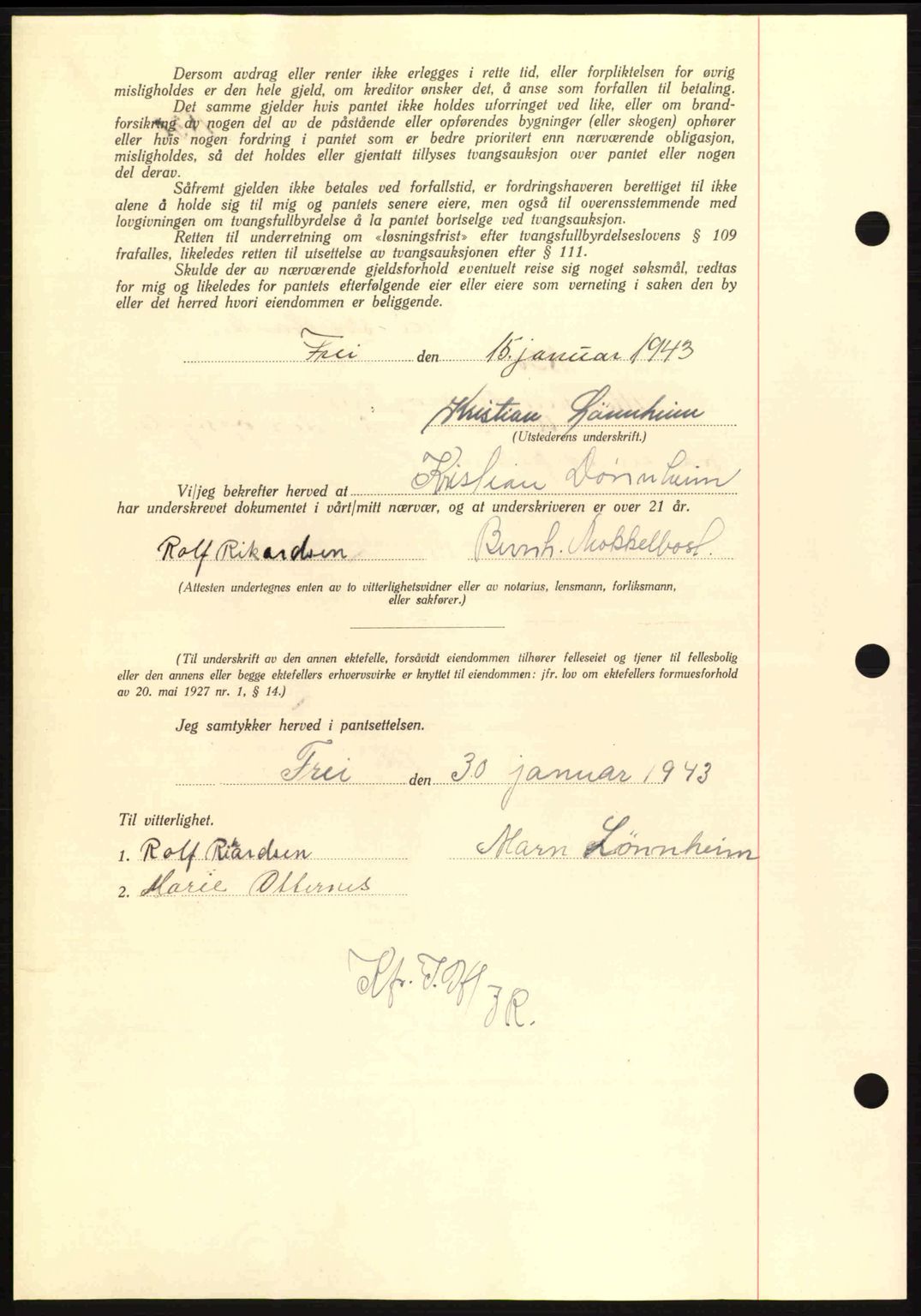 Nordmøre sorenskriveri, AV/SAT-A-4132/1/2/2Ca: Pantebok nr. B90, 1942-1943, Dagboknr: 293/1943