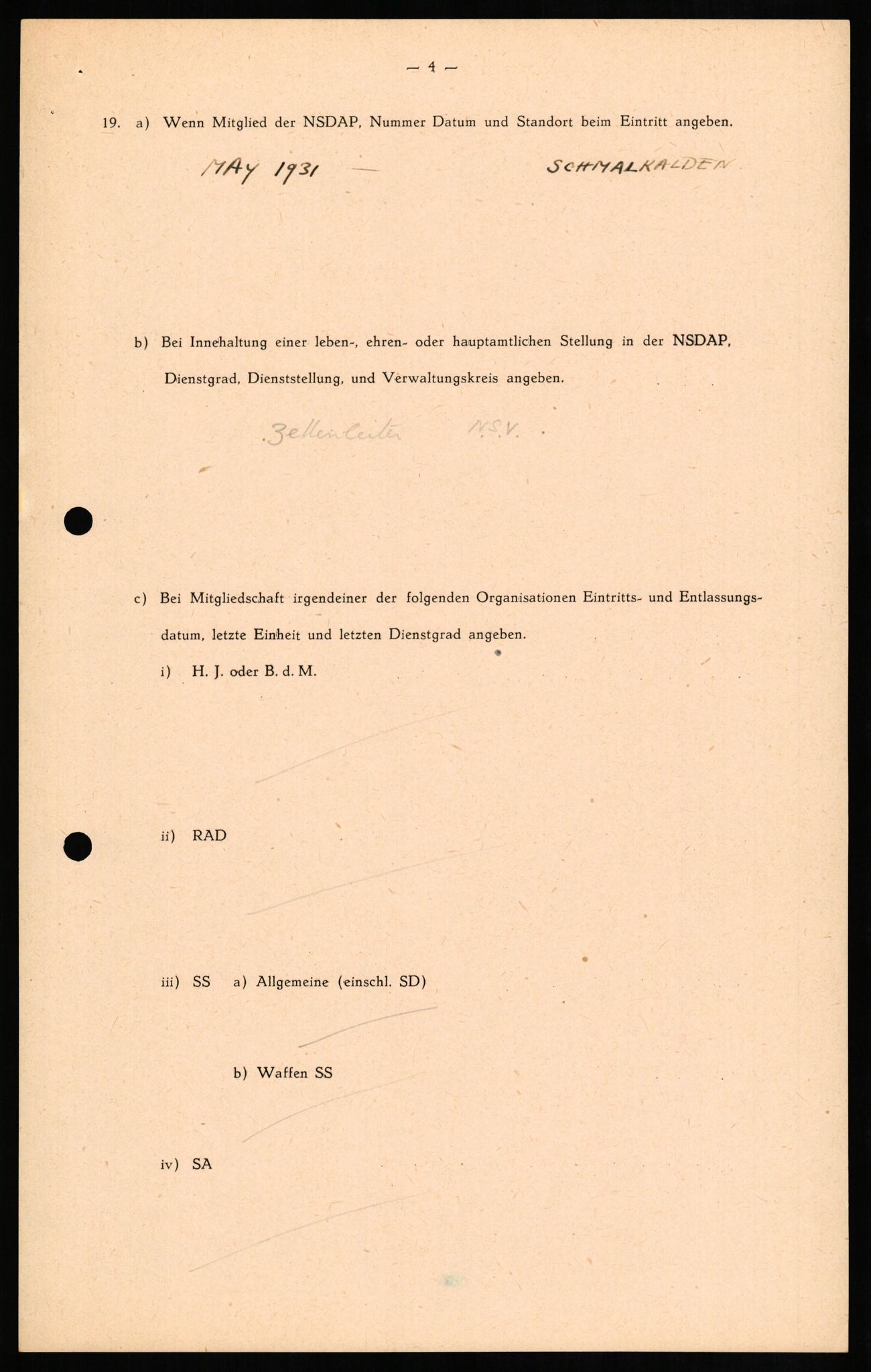 Forsvaret, Forsvarets overkommando II, RA/RAFA-3915/D/Db/L0012: CI Questionaires. Tyske okkupasjonsstyrker i Norge. Tyskere., 1945-1946, s. 372