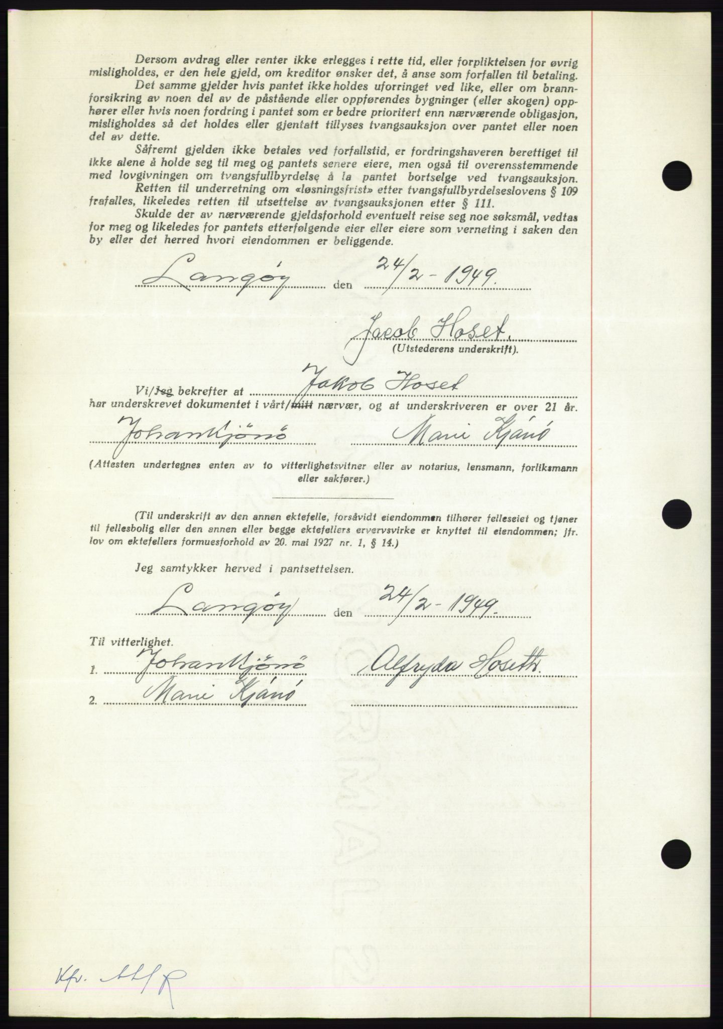 Nordmøre sorenskriveri, AV/SAT-A-4132/1/2/2Ca: Pantebok nr. B101, 1949-1949, Dagboknr: 1111/1949