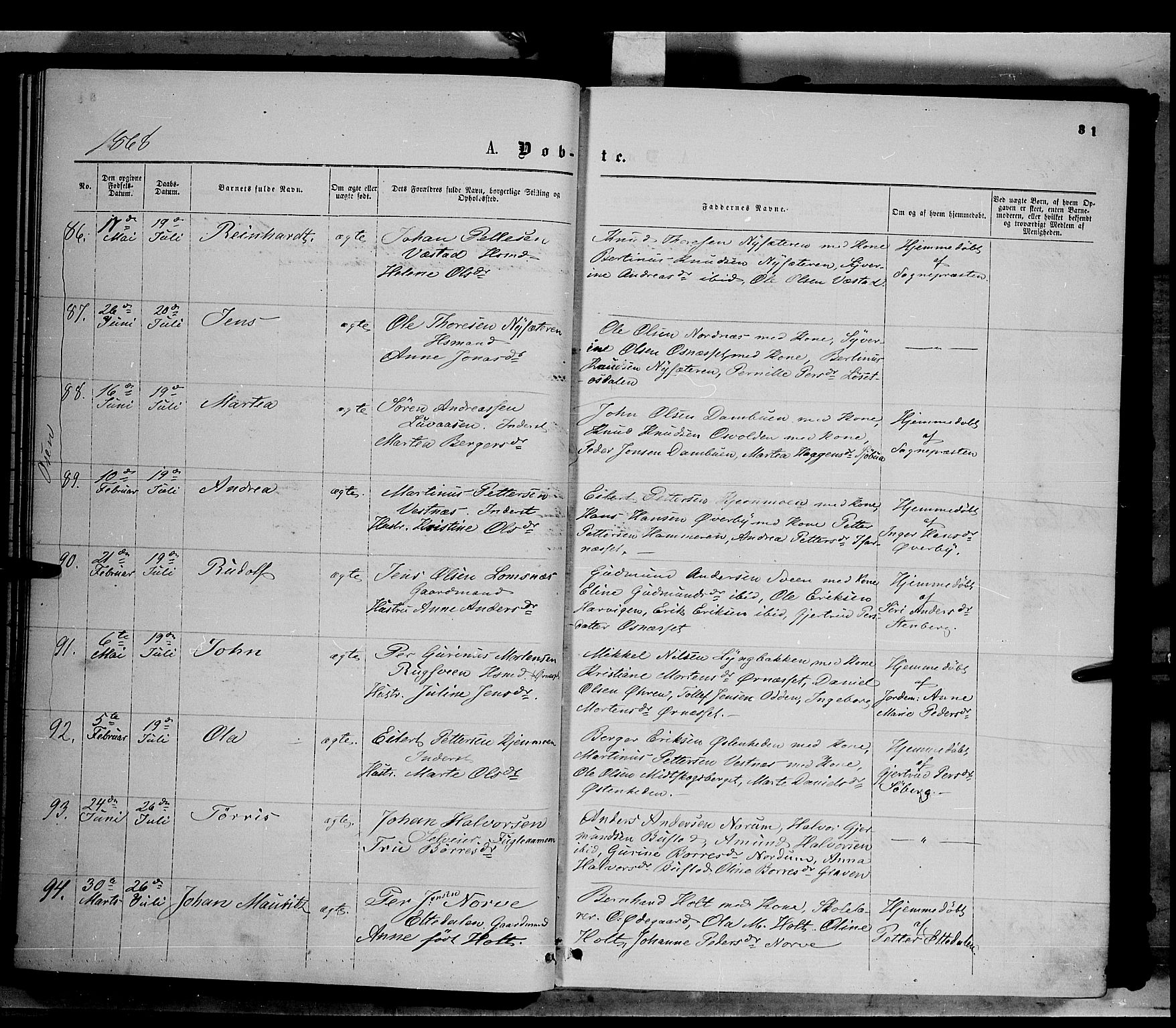 Trysil prestekontor, AV/SAH-PREST-046/H/Ha/Haa/L0006: Ministerialbok nr. 6, 1866-1873, s. 31