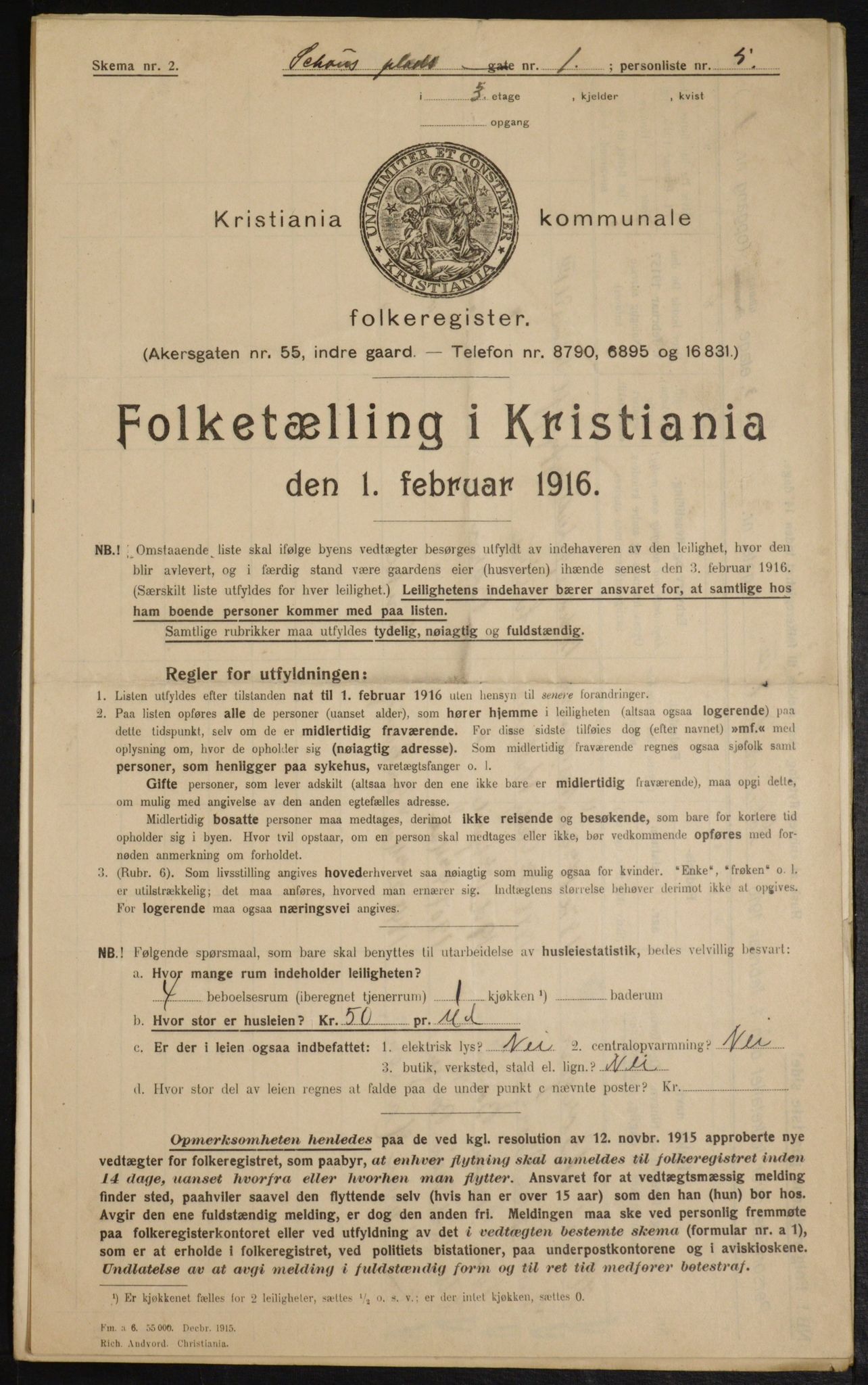 OBA, Kommunal folketelling 1.2.1916 for Kristiania, 1916, s. 92446