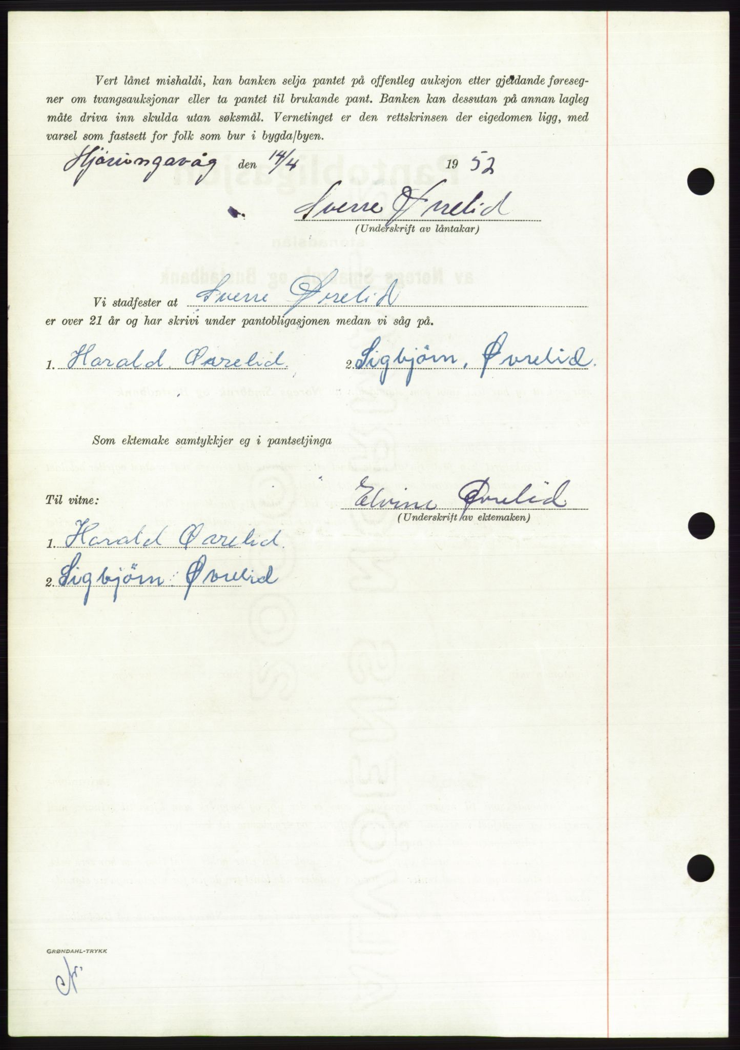 Søre Sunnmøre sorenskriveri, AV/SAT-A-4122/1/2/2C/L0121: Pantebok nr. 9B, 1951-1952, Dagboknr: 702/1952