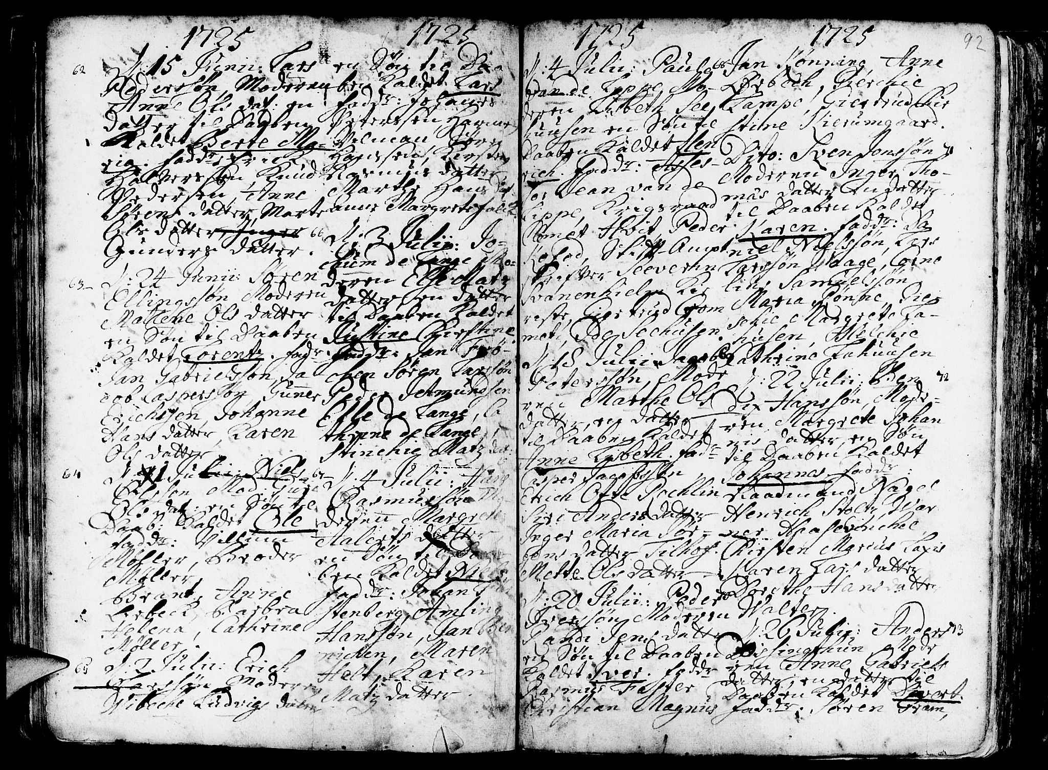 Nykirken Sokneprestembete, AV/SAB-A-77101/H/Haa/L0003: Ministerialbok nr. A 3, 1717-1764, s. 92