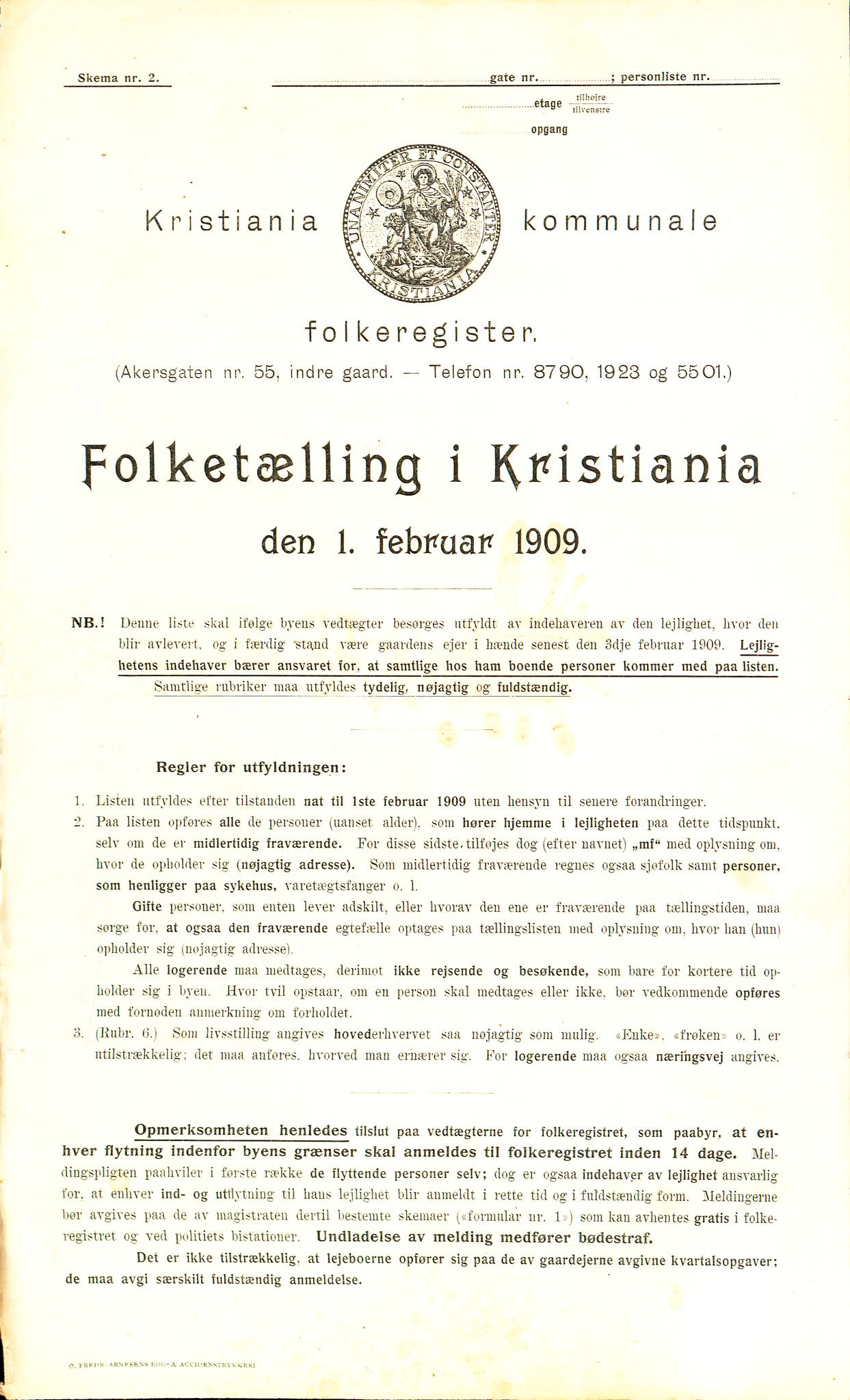 OBA, Kommunal folketelling 1.2.1909 for Kristiania kjøpstad, 1909, s. 112645