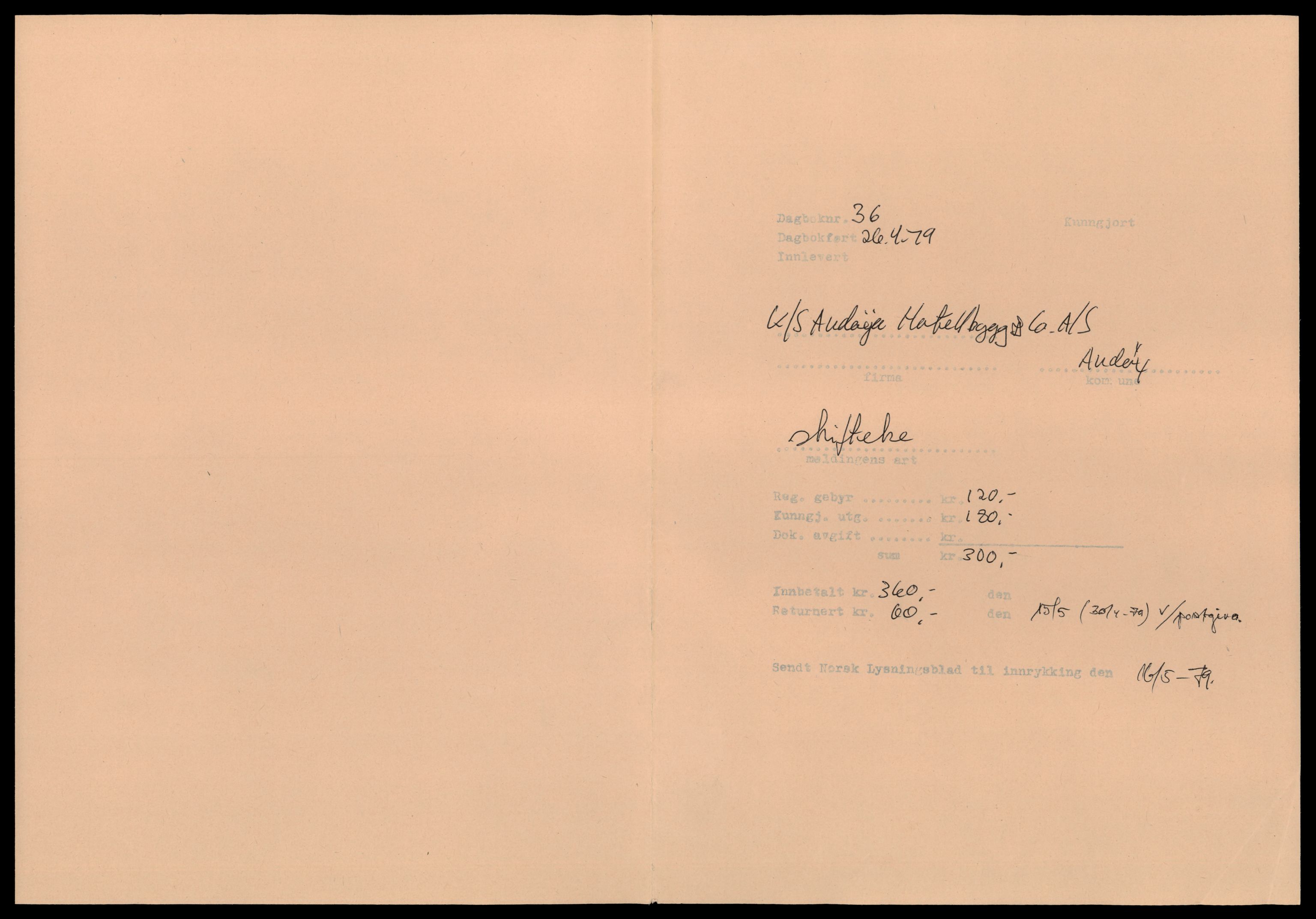 Vesterålen sorenskriveri, AV/SAT-A-4180/4/J/Jd/Jde/L0024: Bilag. Komandittselskap, 1944-1990, s. 1