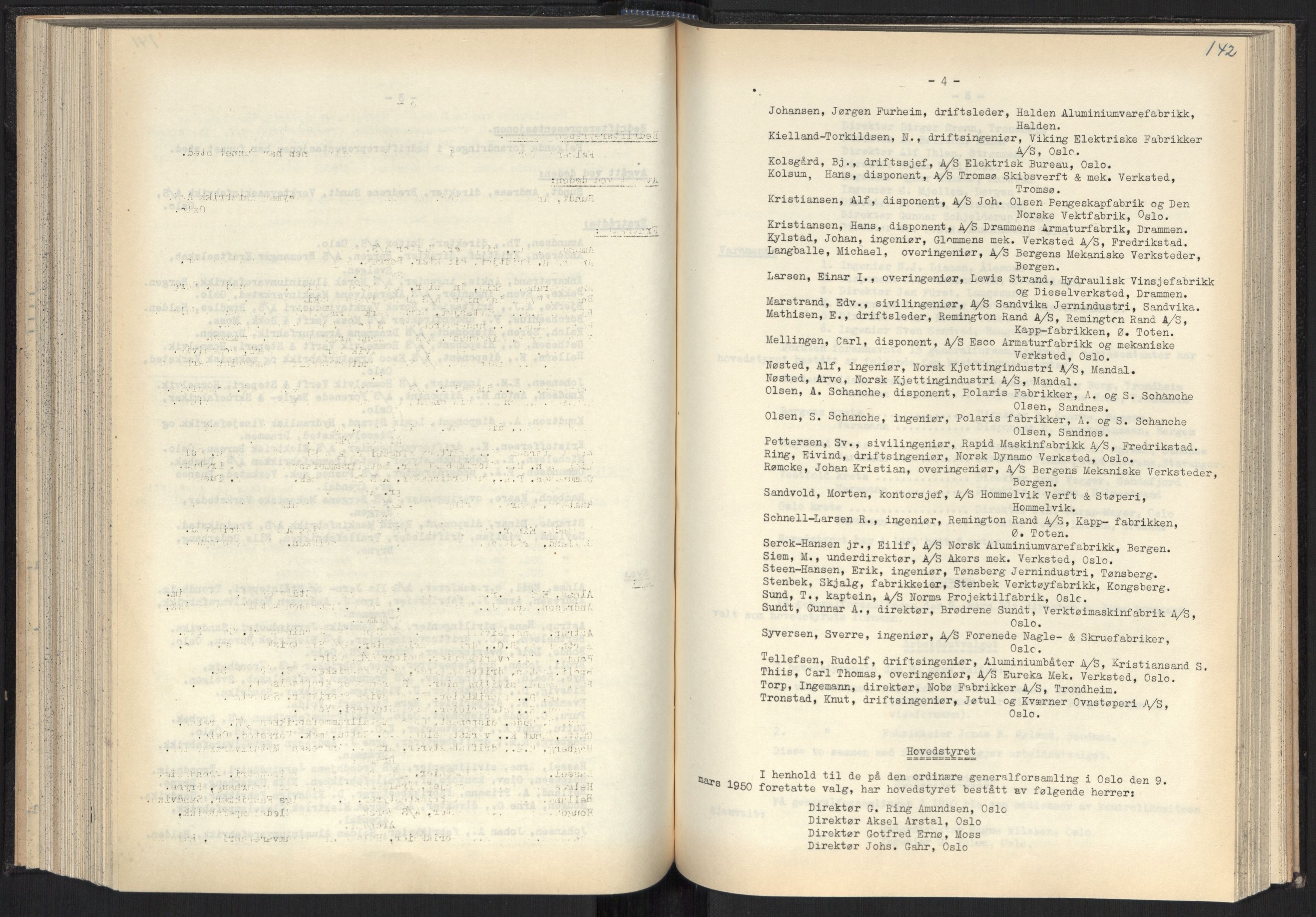 Teknologibedriftenes Landsforening TBL, AV/RA-PA-1700/A/Ad/L0007: Årsberetning med register, 1940-1951, s. 142