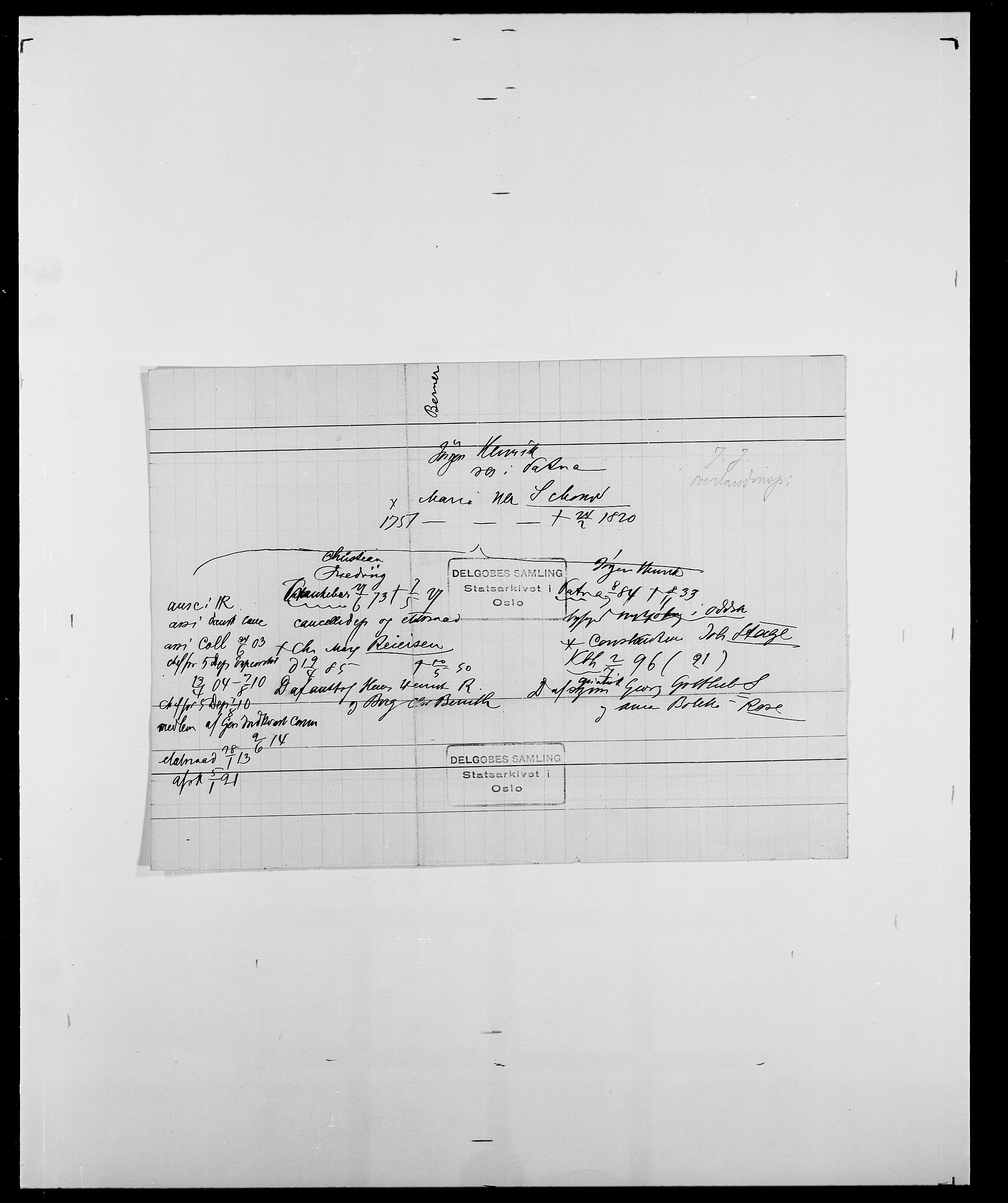 Delgobe, Charles Antoine - samling, AV/SAO-PAO-0038/D/Da/L0004: Bergendahl - Blære, s. 81