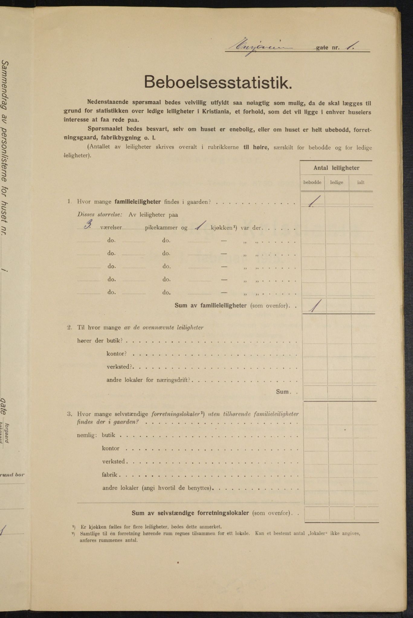 OBA, Kommunal folketelling 1.2.1915 for Kristiania, 1915, s. 21509