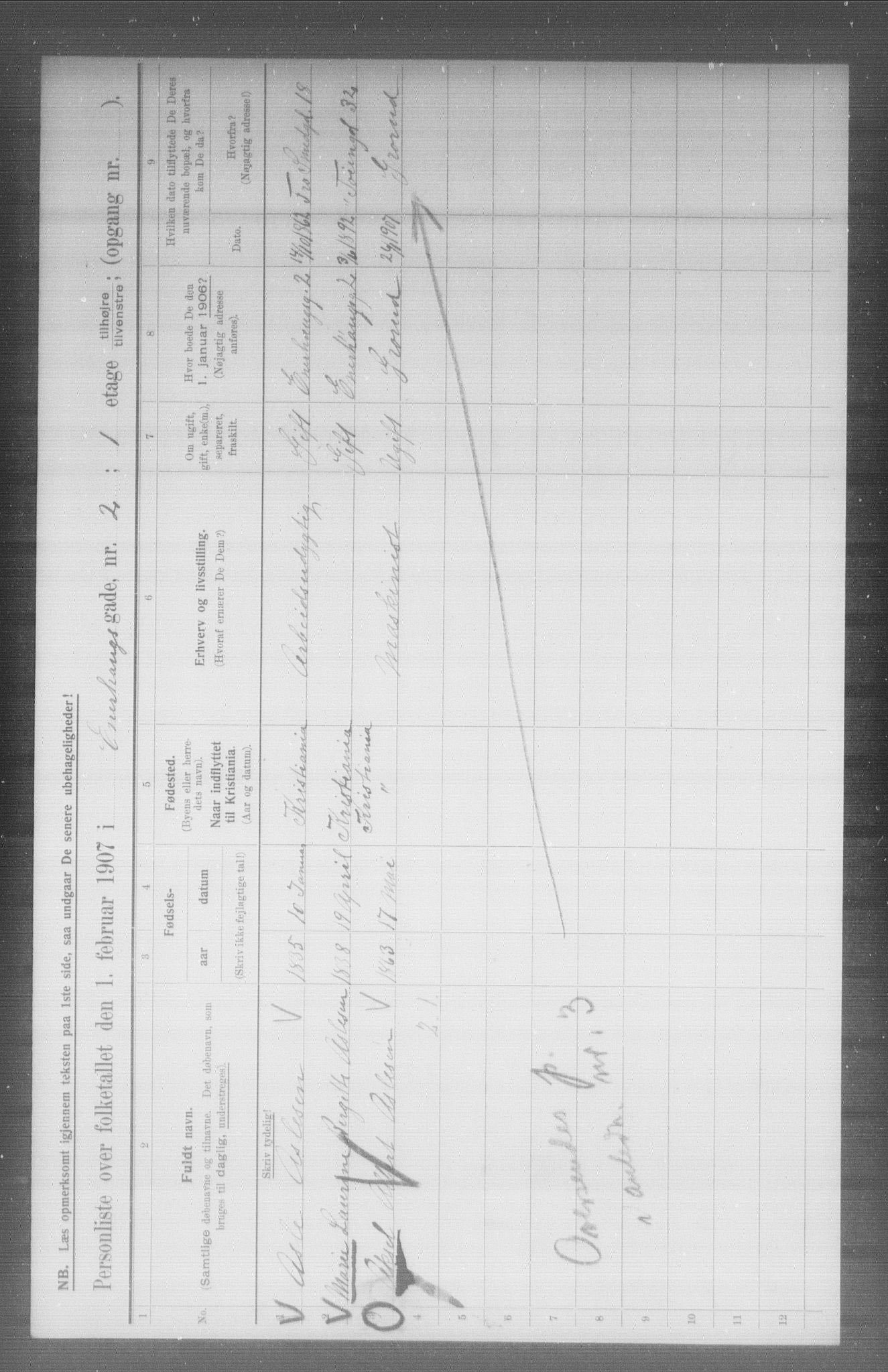 OBA, Kommunal folketelling 1.2.1907 for Kristiania kjøpstad, 1907, s. 10844